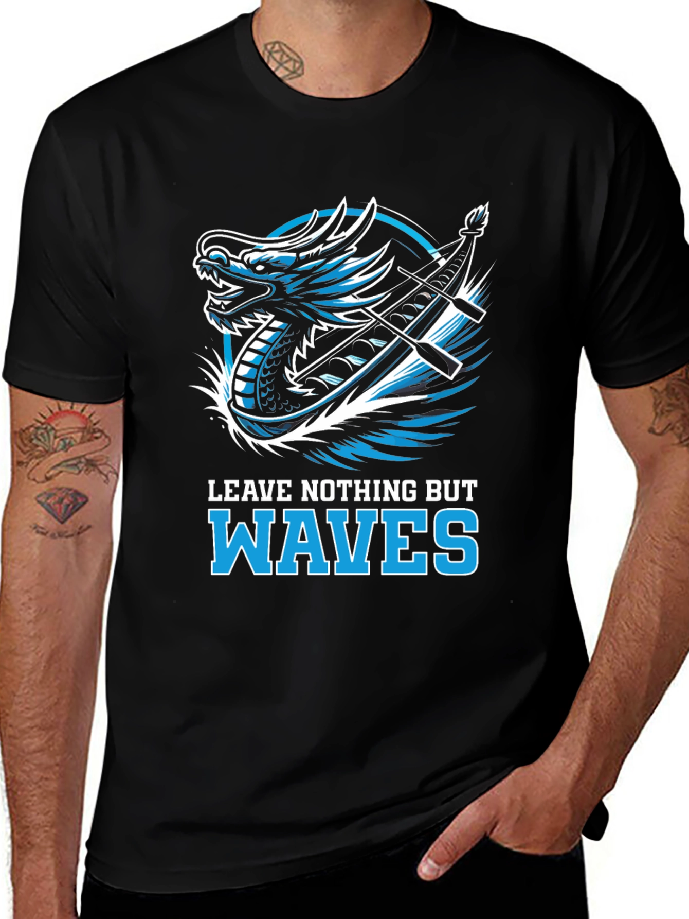 Dragon Boat Waves Graphic T-Shirt