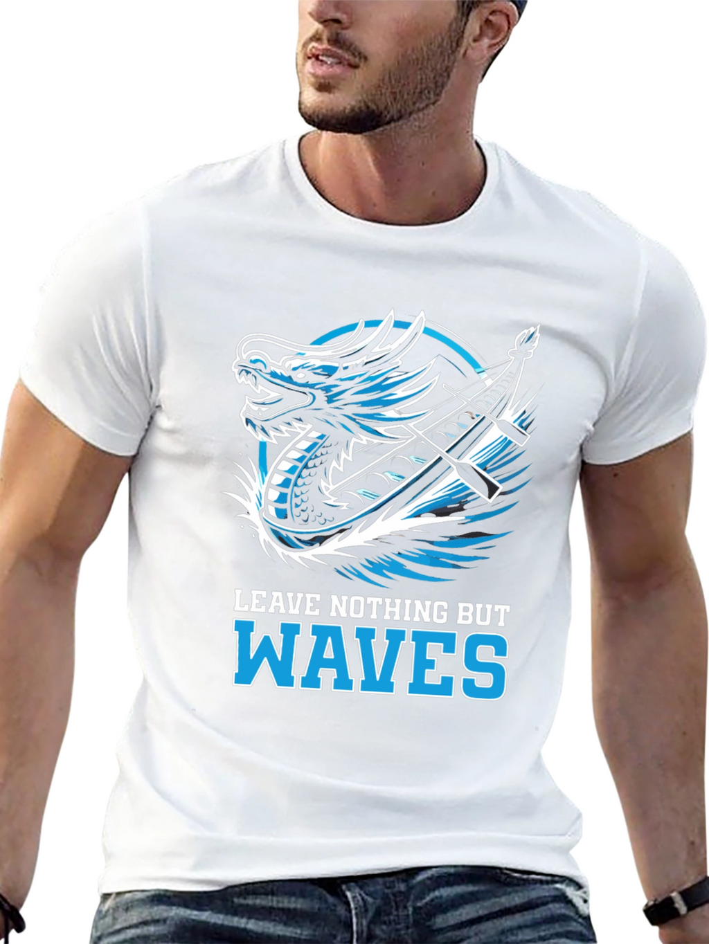 Dragon Boat Waves Graphic T-Shirt