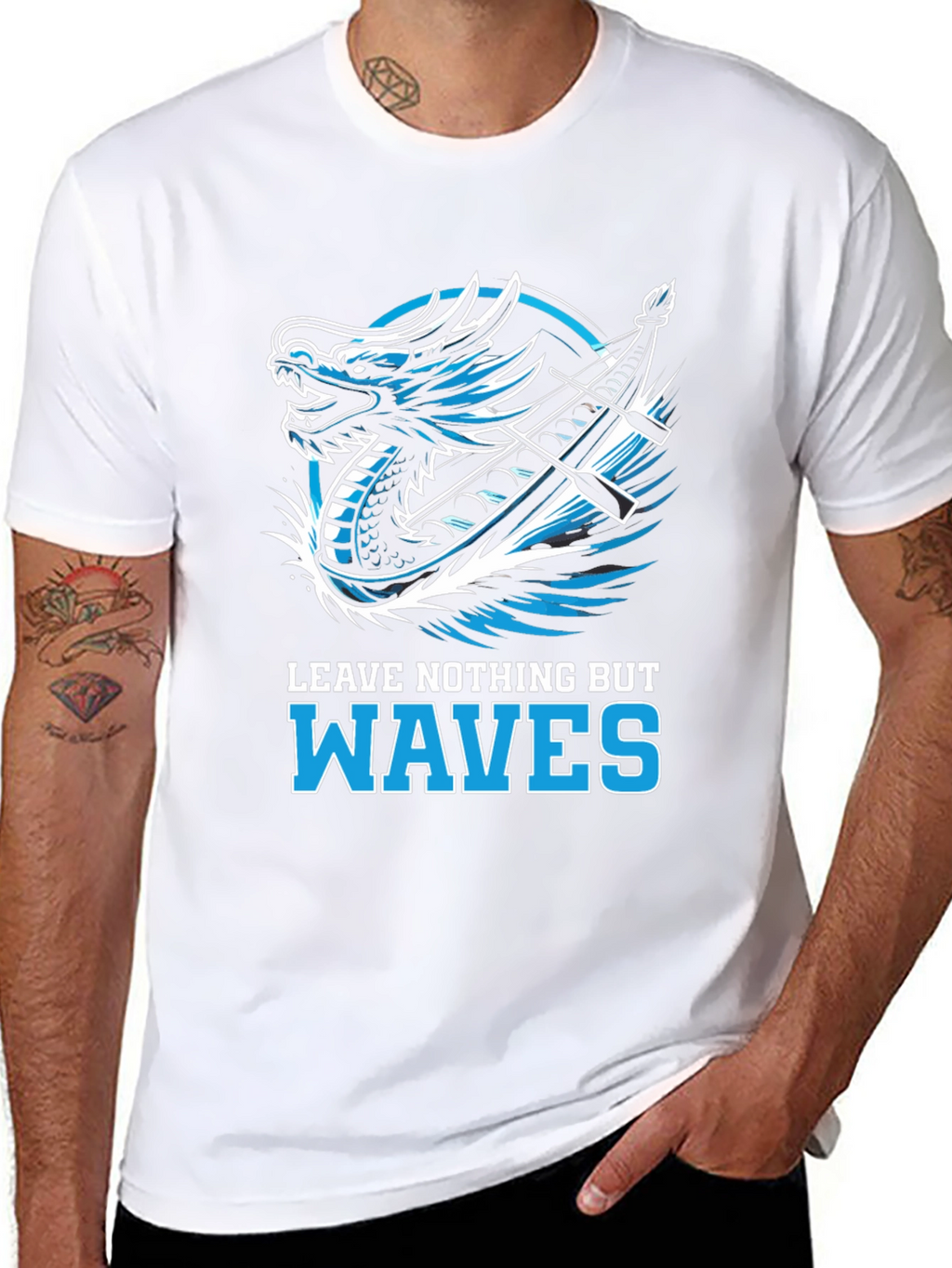 Dragon Boat Waves Graphic T-Shirt
