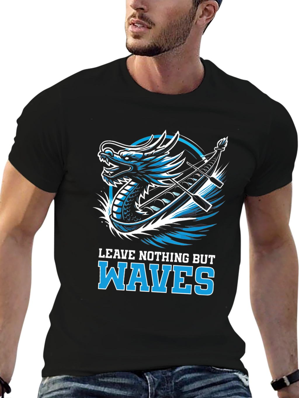 Dragon Boat Waves Graphic T-Shirt