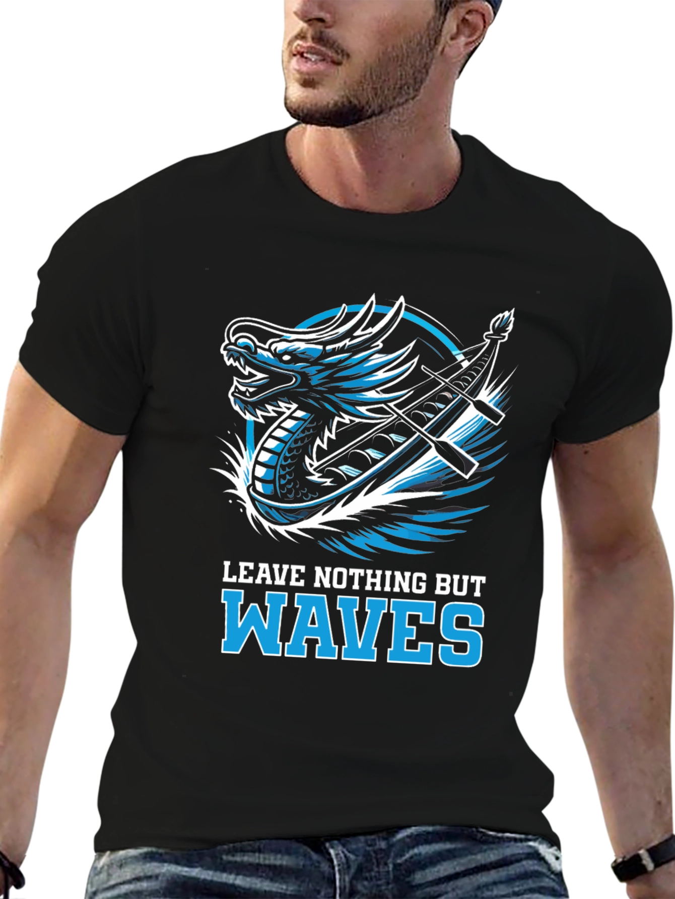 Dragon Boat Waves Graphic T-Shirt