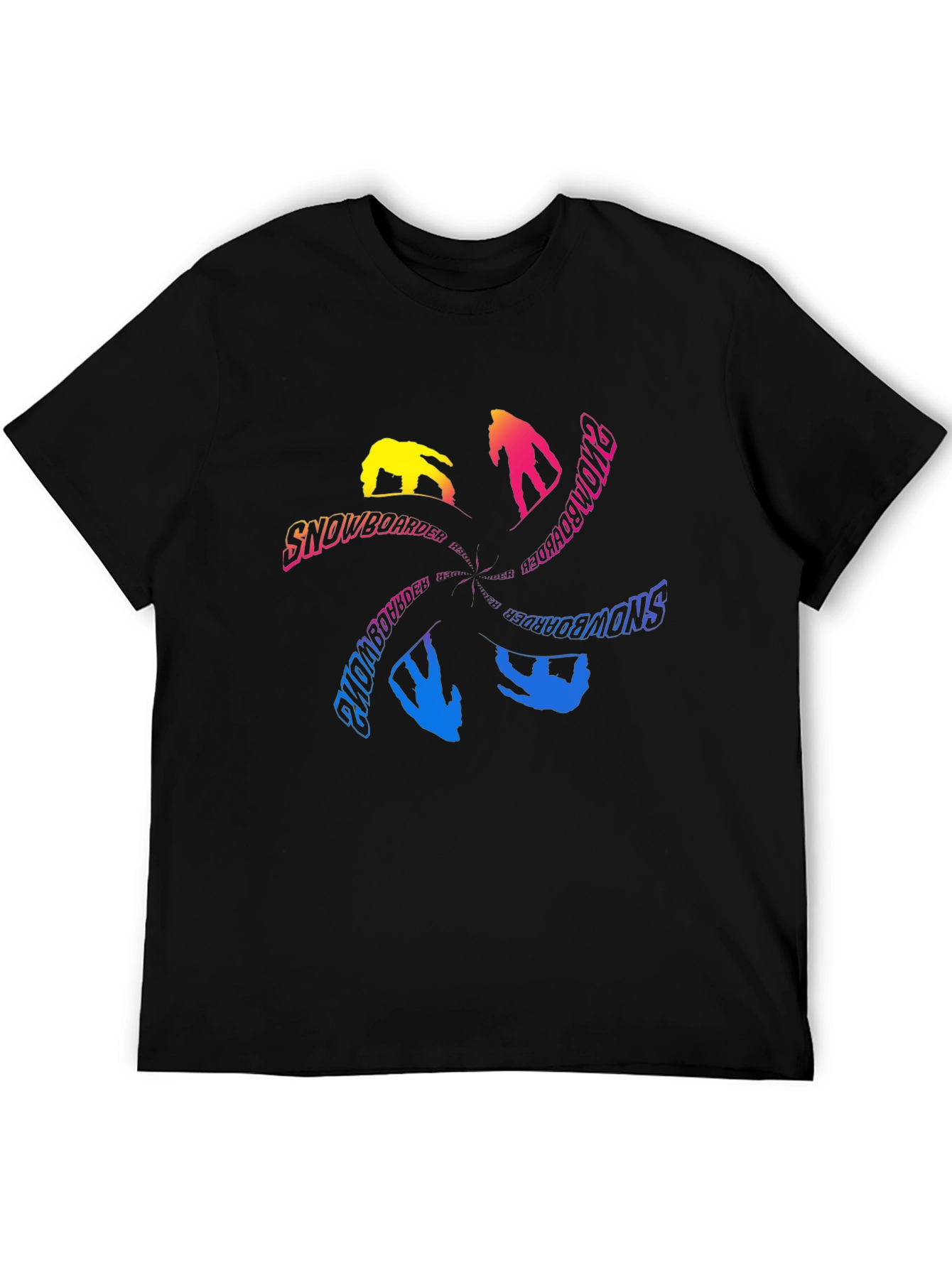 Snowboarder Graphic Print Crew Neck T-Shirt