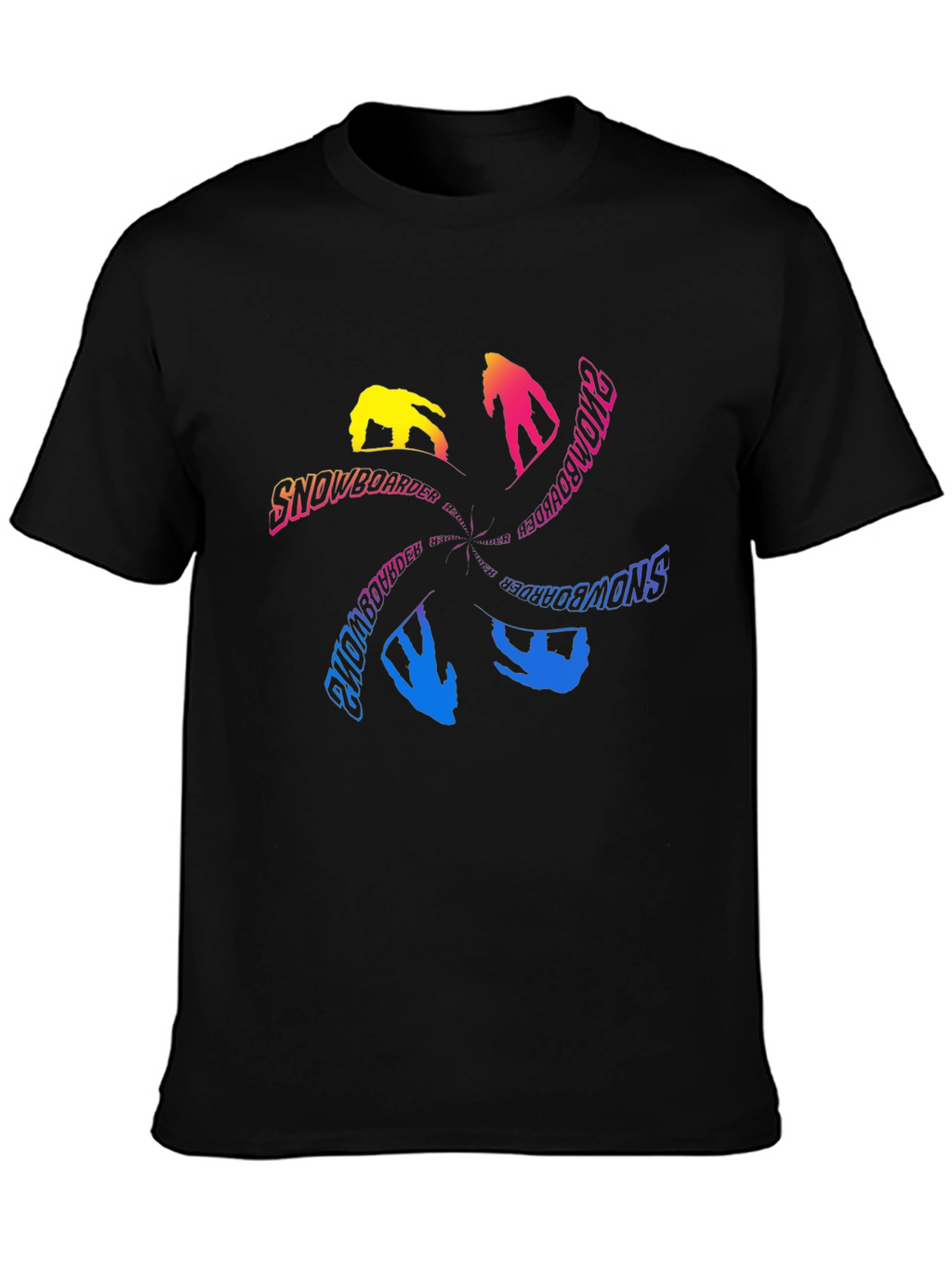 Snowboarder Graphic Print Crew Neck T-Shirt