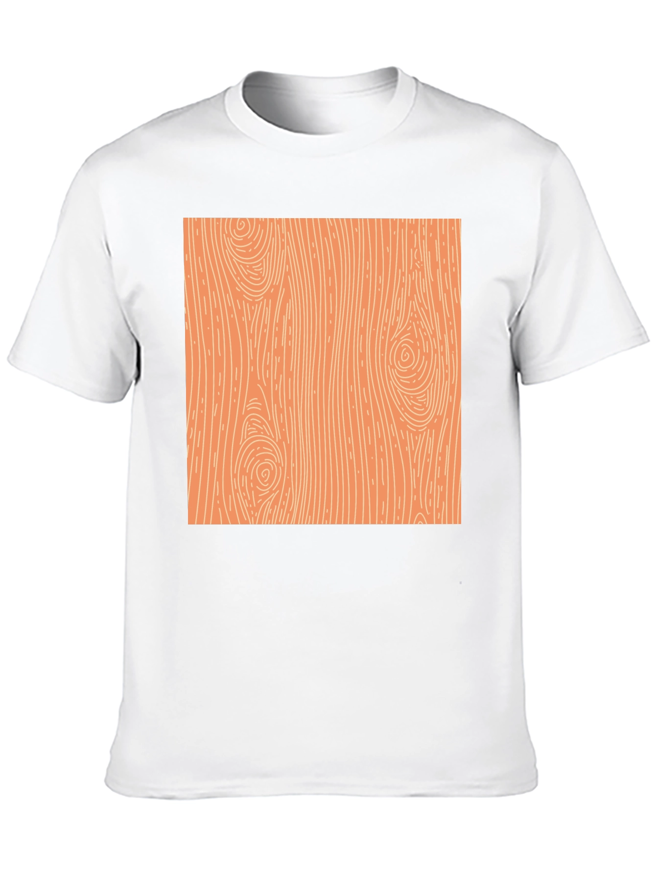 Wood Grain Graphic Print Black T-Shirt