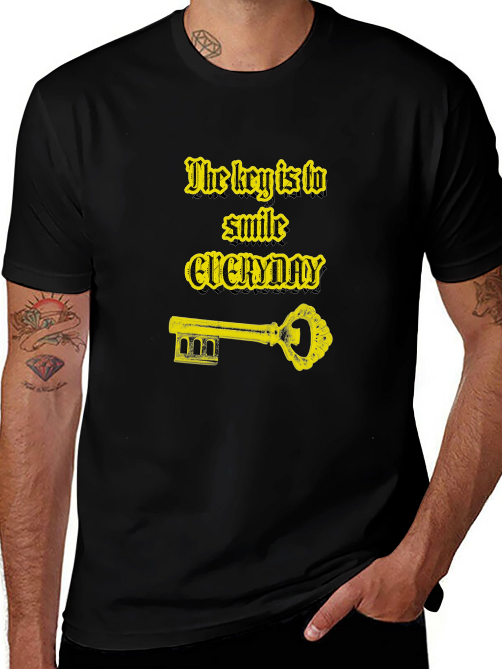 Smile Everyday Graphic Black T-Shirt