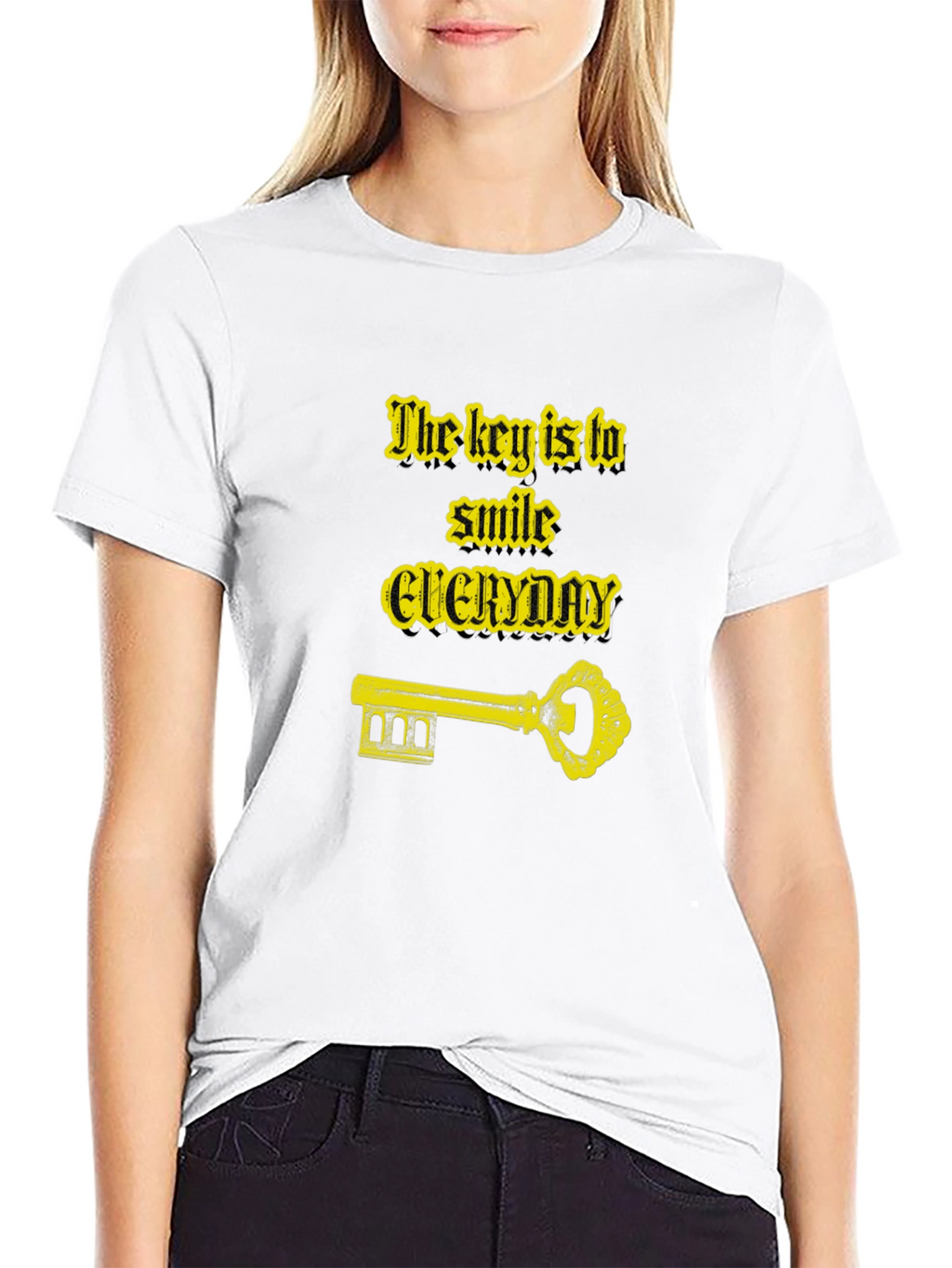 Smile Everyday Graphic Black T-Shirt