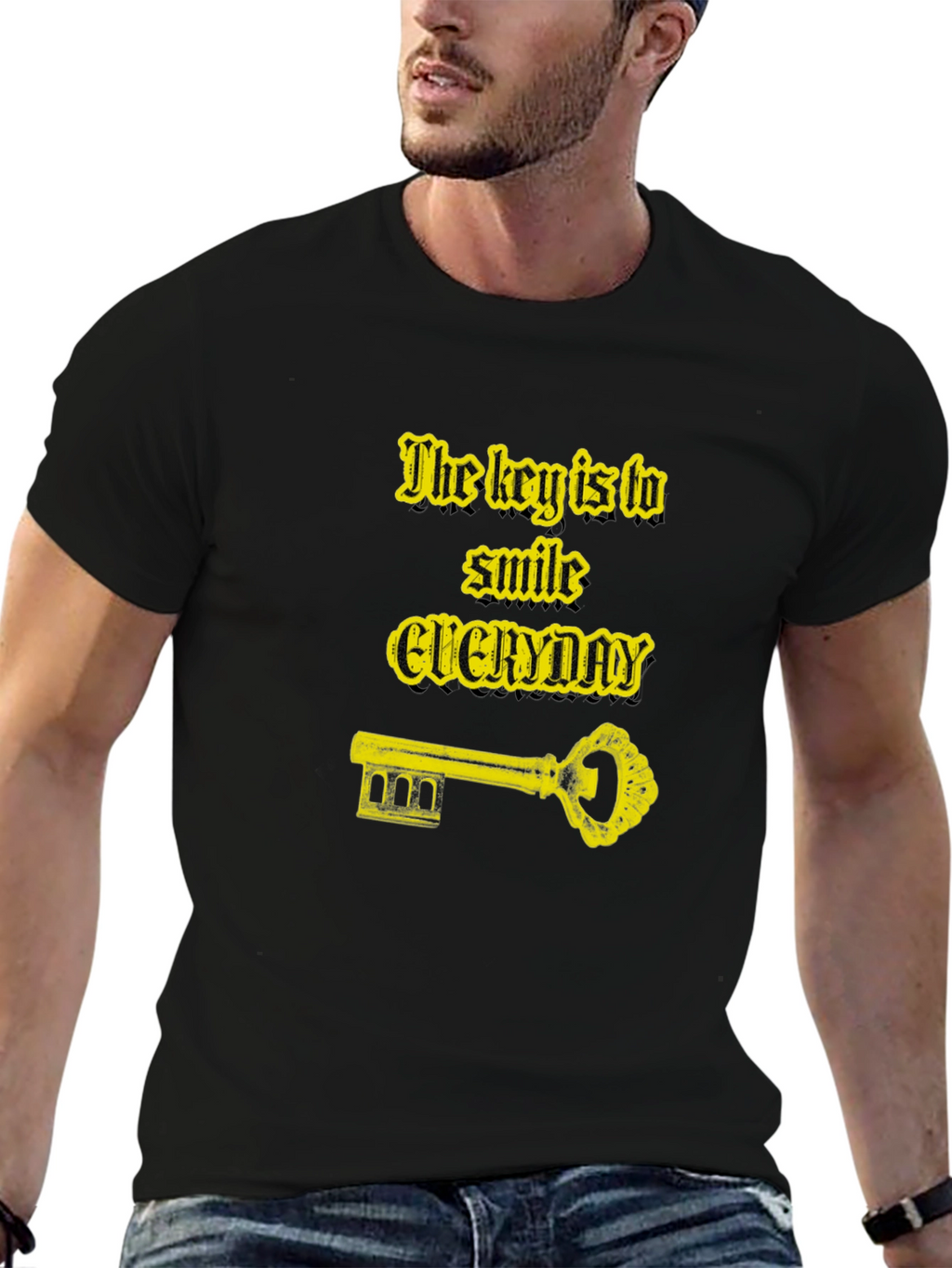 Smile Everyday Graphic Black T-Shirt