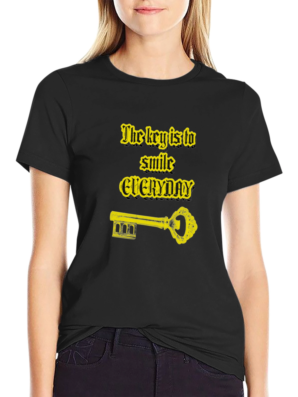 Smile Everyday Graphic Black T-Shirt