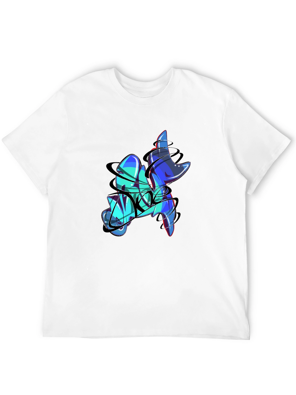 Abstract Graffiti Print Black T-Shirt