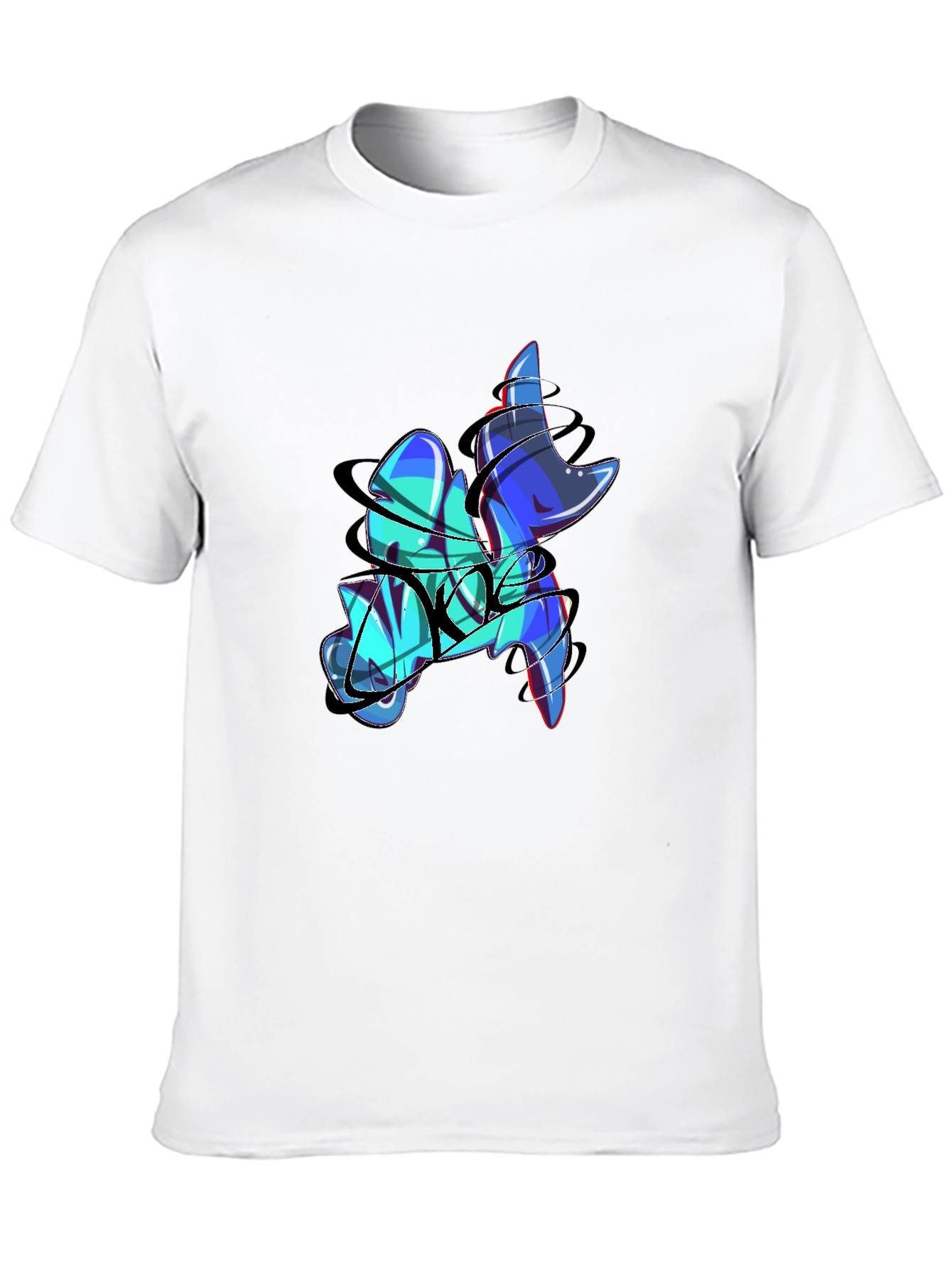 Abstract Graffiti Print Black T-Shirt