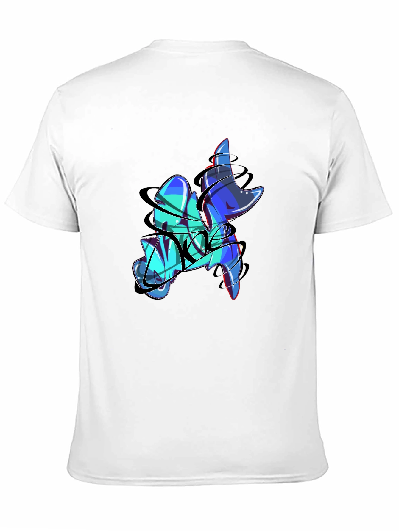 Abstract Graffiti Print Black T-Shirt