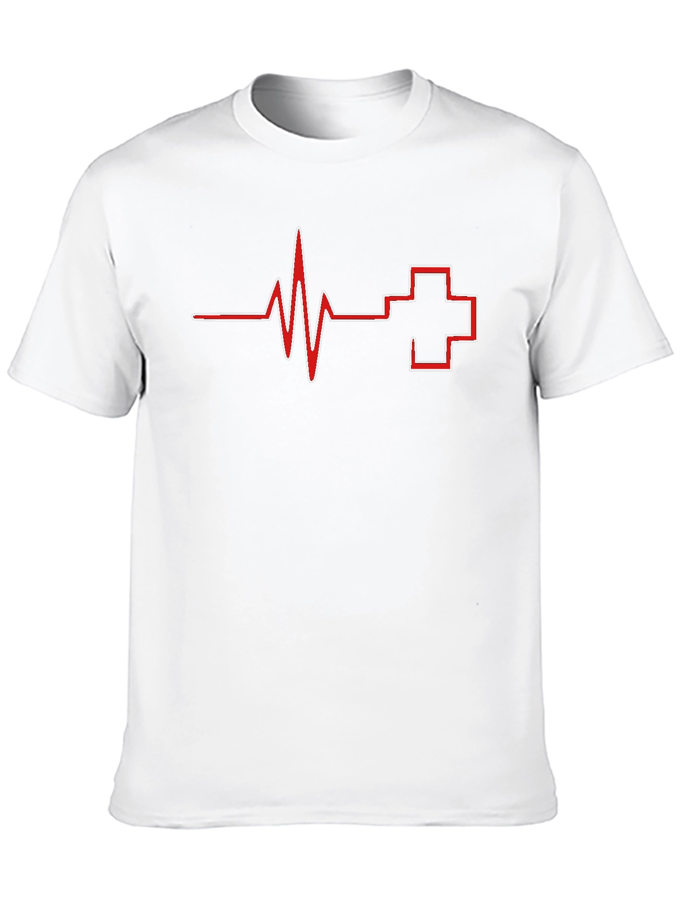 Heartbeat Plus Sign Graphic Tee - Black