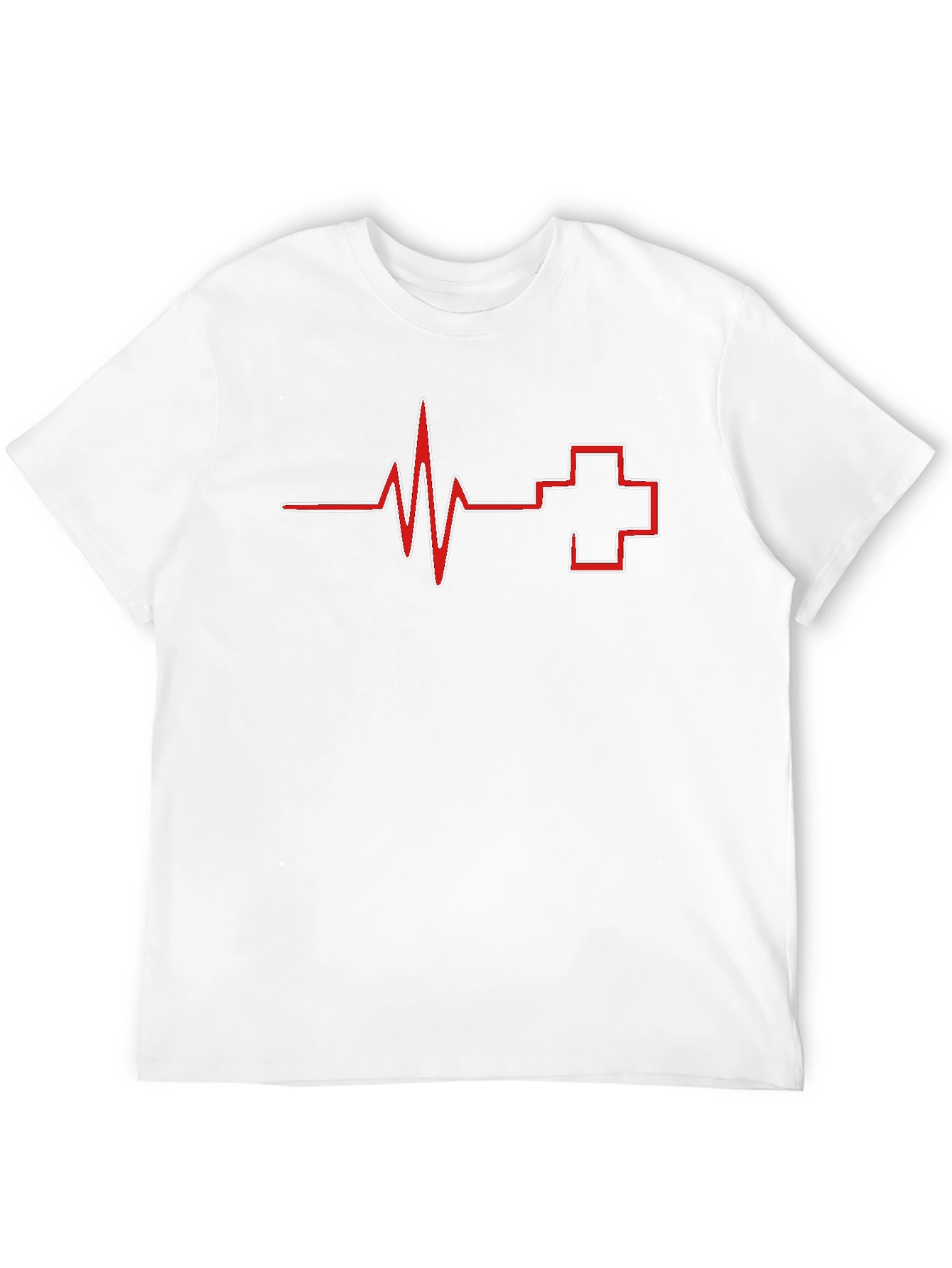 Heartbeat Plus Sign Graphic Tee - Black