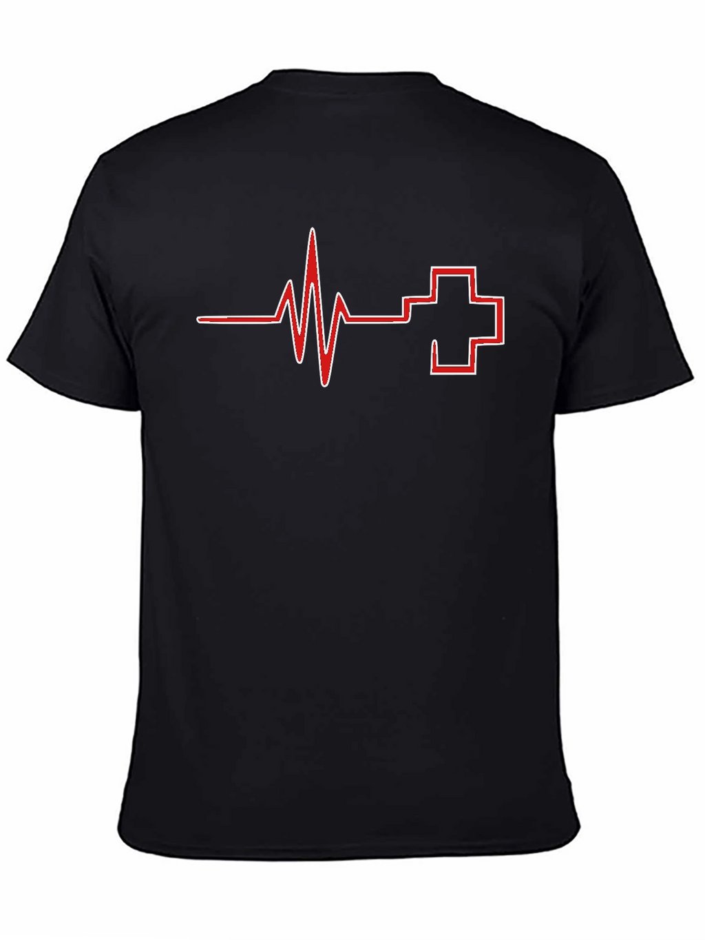 Heartbeat Plus Sign Graphic Tee - Black