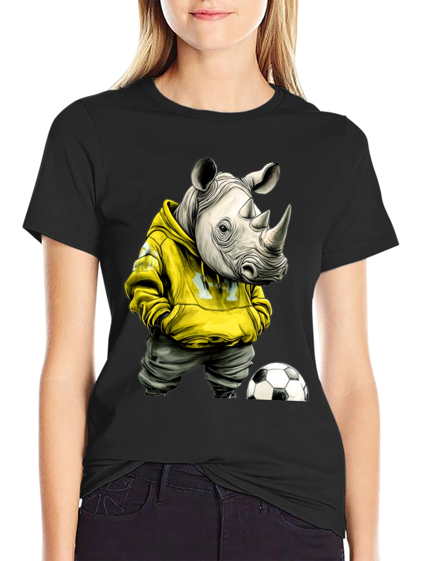 Rhino Soccer Fan Graphic T-Shirt