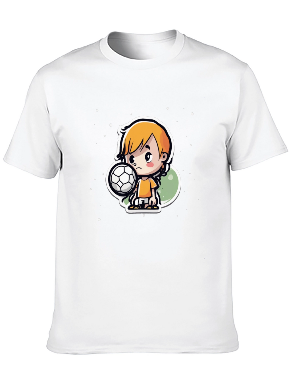Cartoon Soccer Boy Black T-Shirt