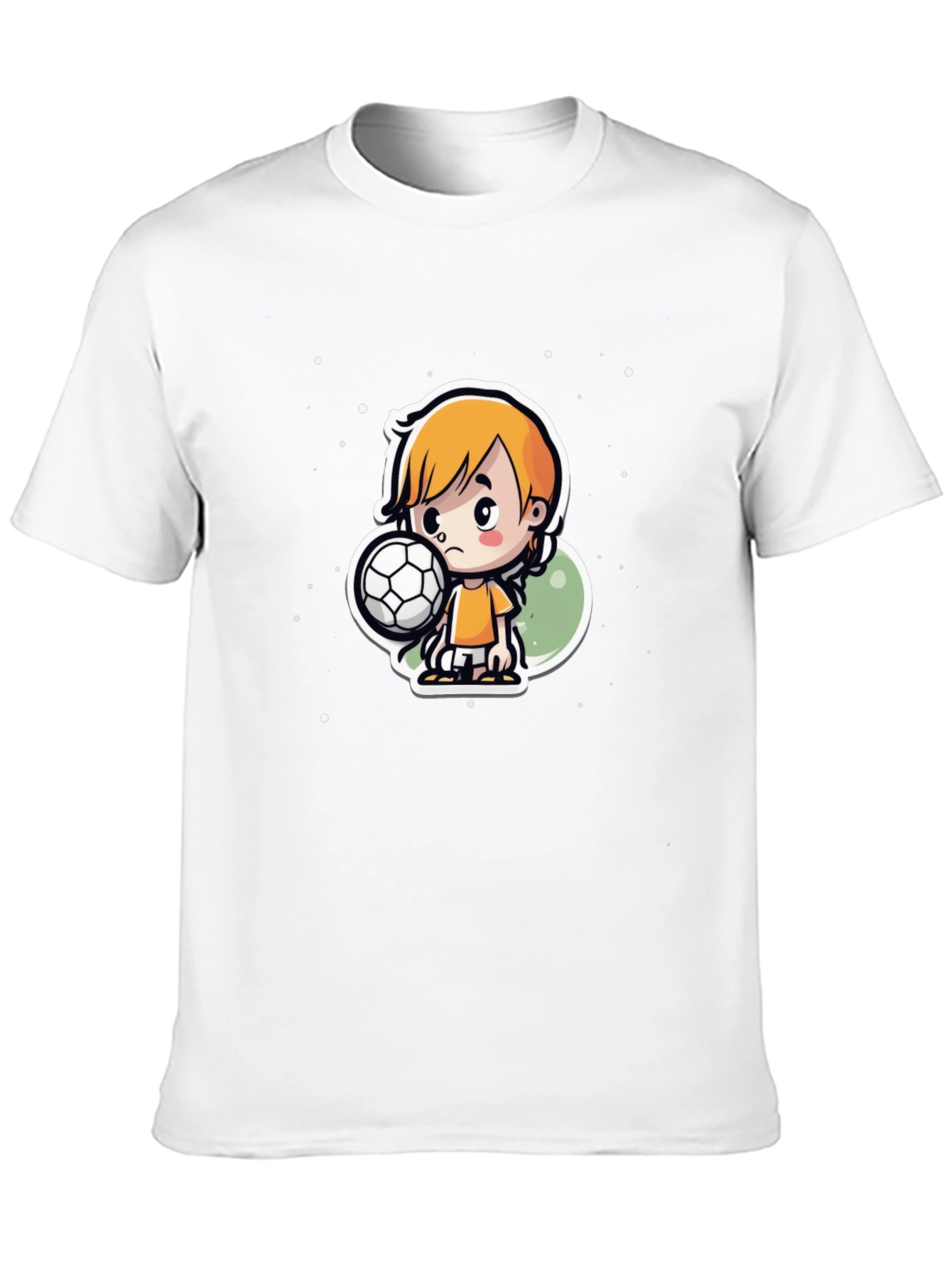 Cartoon Soccer Boy Black T-Shirt