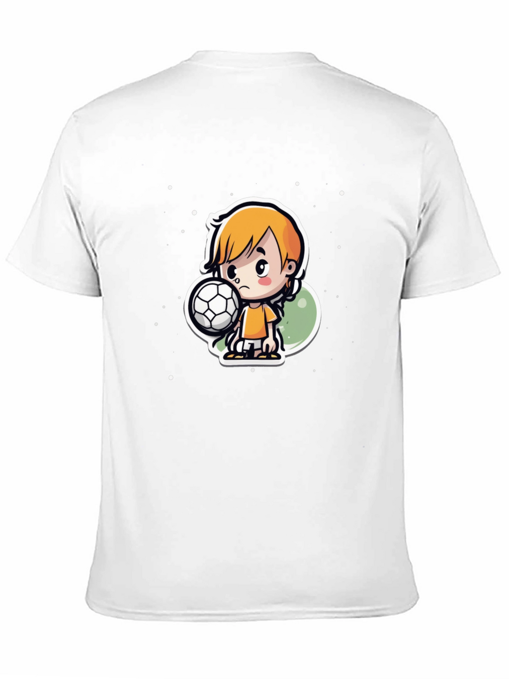 Cartoon Soccer Boy Black T-Shirt