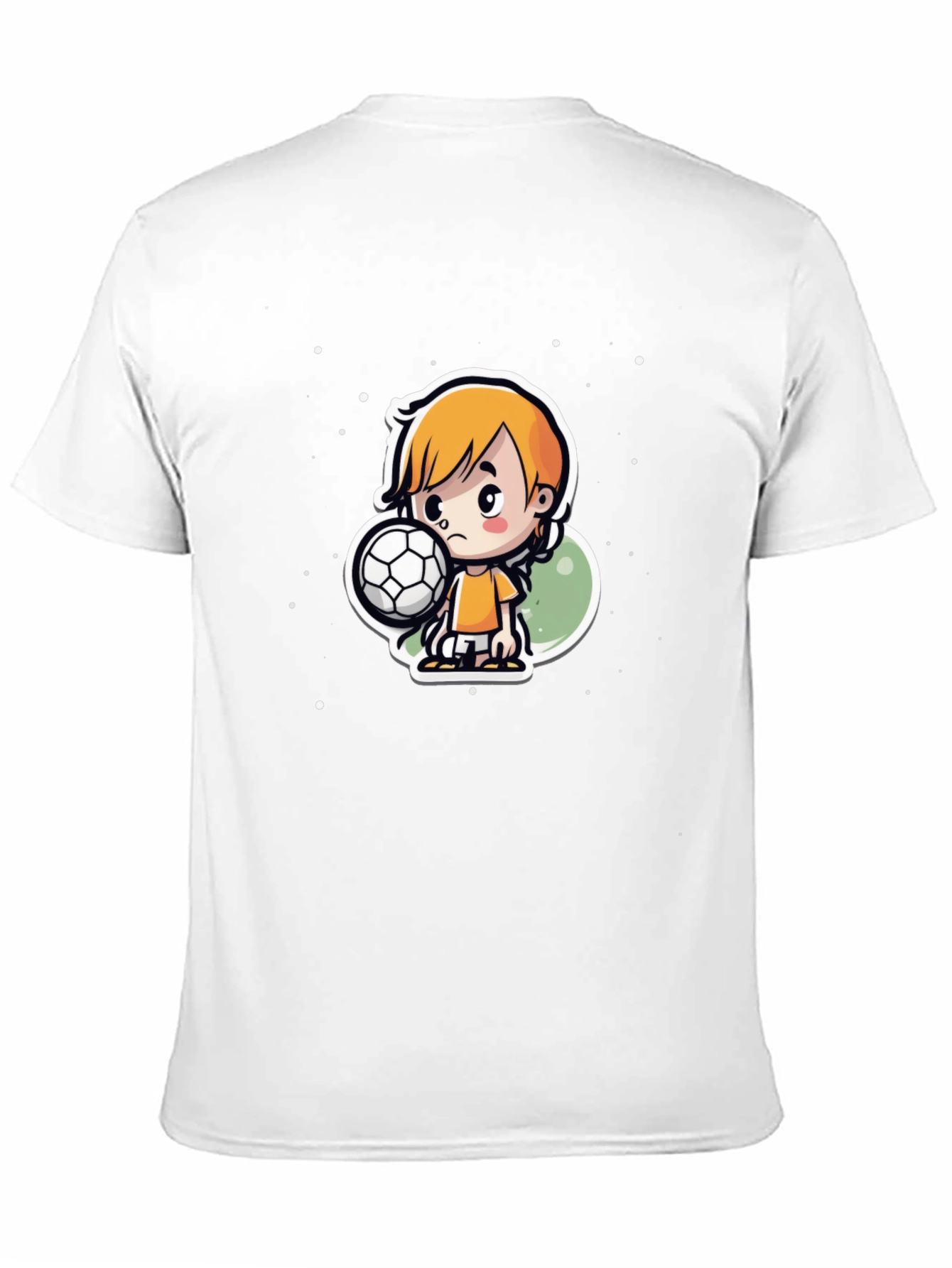Cartoon Soccer Boy Black T-Shirt
