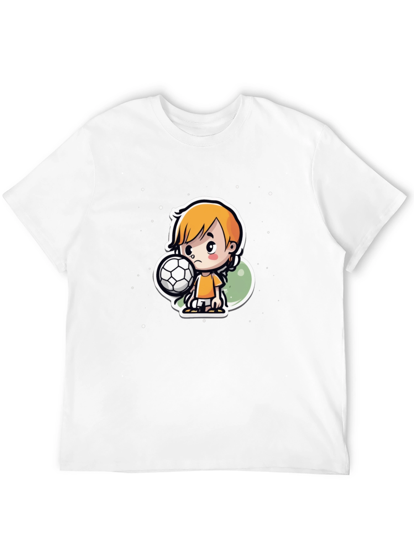 Cartoon Soccer Boy Black T-Shirt