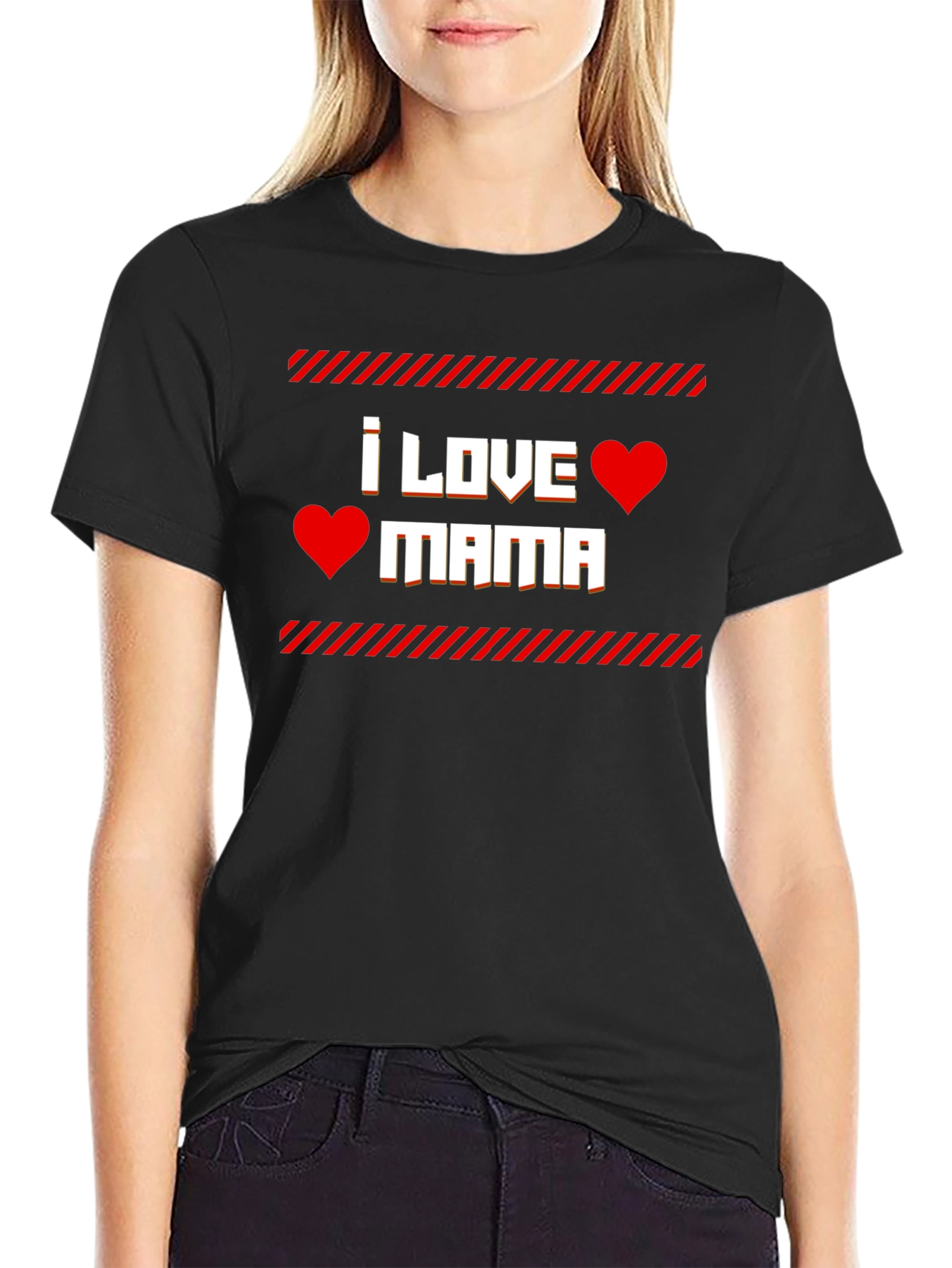 I Love Mama T-Shirt - Red Heart Graphic