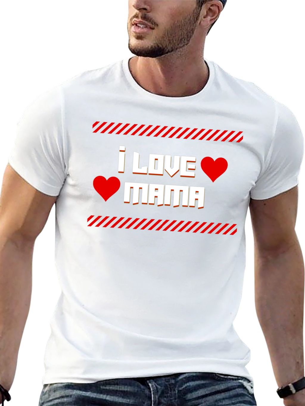 I Love Mama T-Shirt - Red Heart Graphic