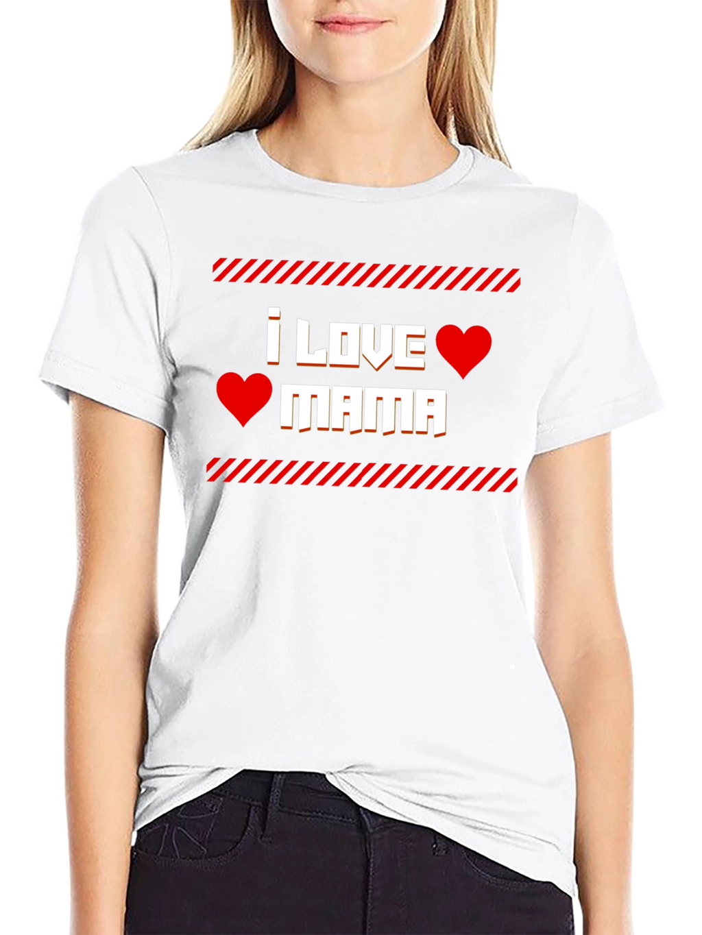 I Love Mama T-Shirt - Red Heart Graphic