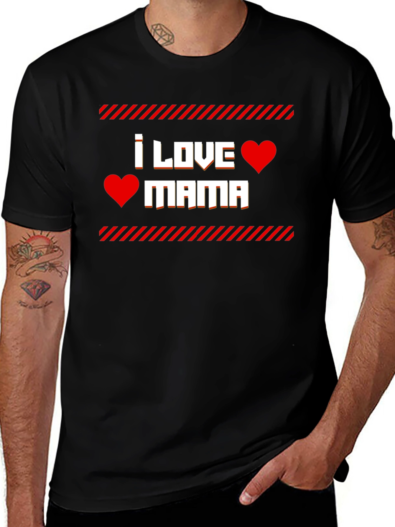 I Love Mama T-Shirt - Red Heart Graphic