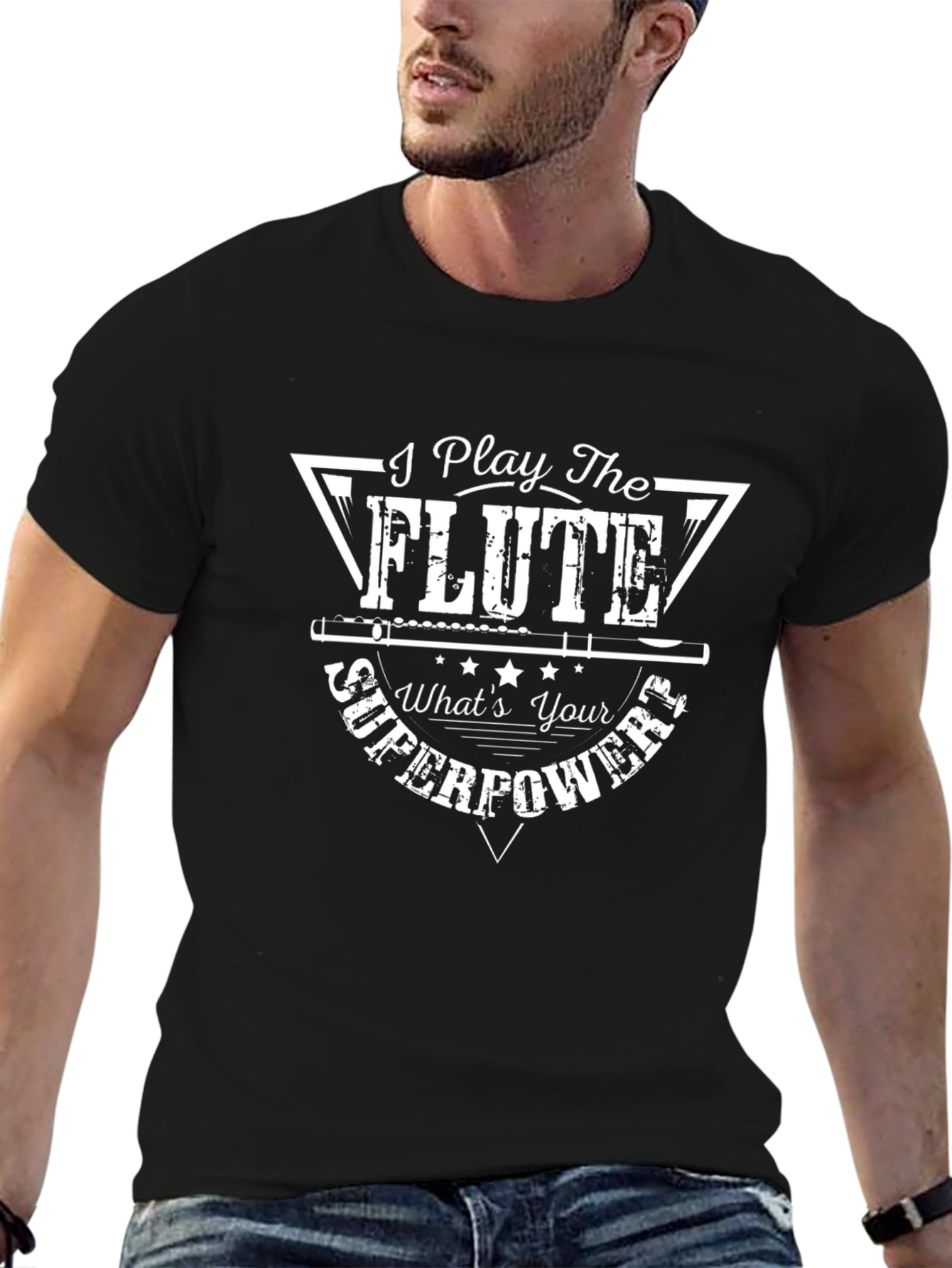 I Play The Flute Superpower Graphic Tee