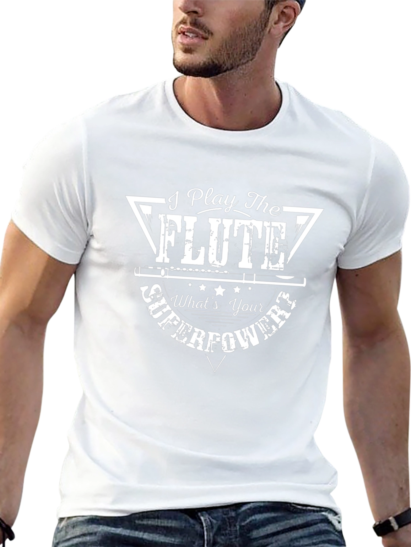 I Play The Flute Superpower Graphic Tee