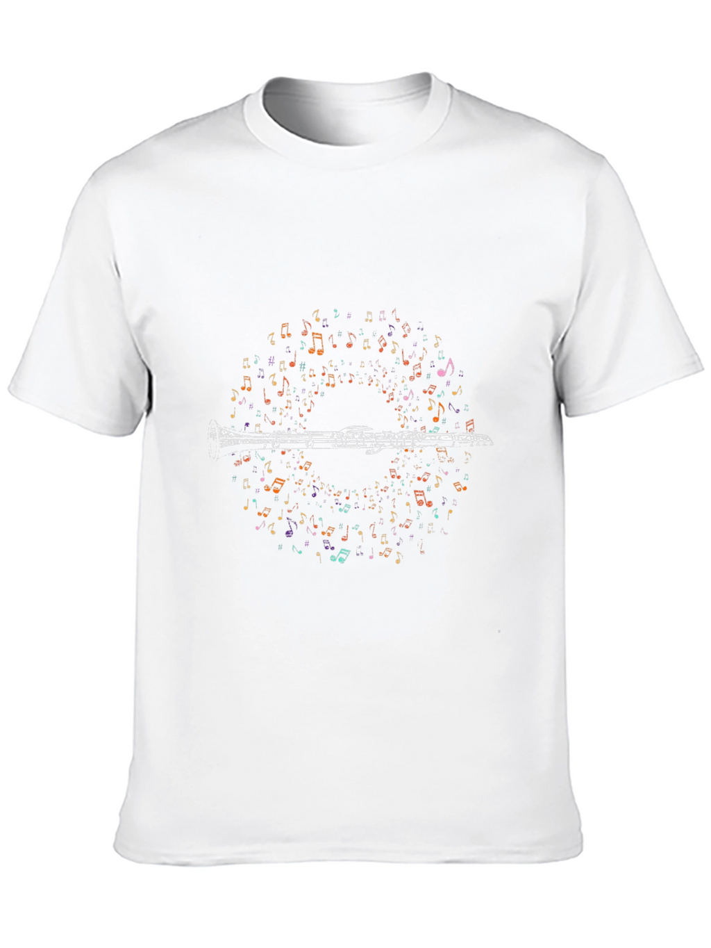Musical Instrument T-Shirt - Clarinet & Notes Design