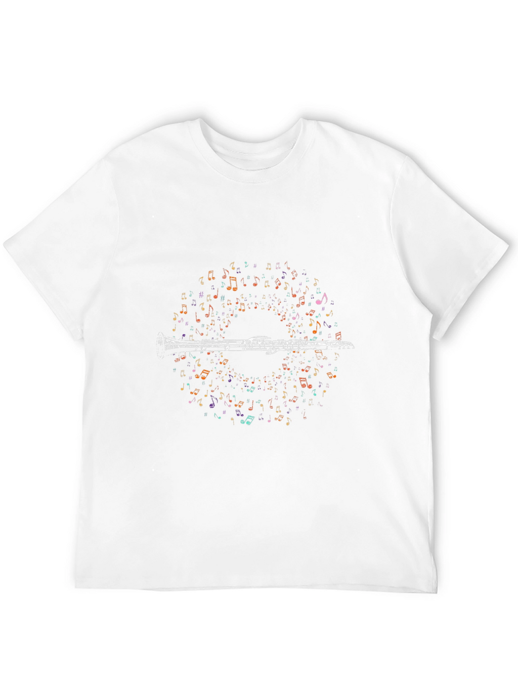 Musical Instrument T-Shirt - Clarinet & Notes Design