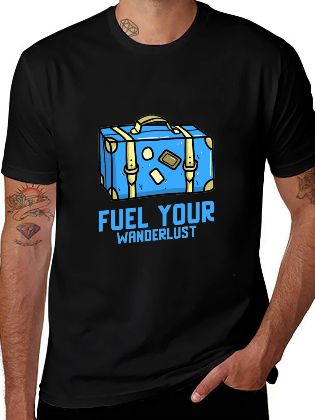 Fuel Your Wanderlust Graphic Tee - Black