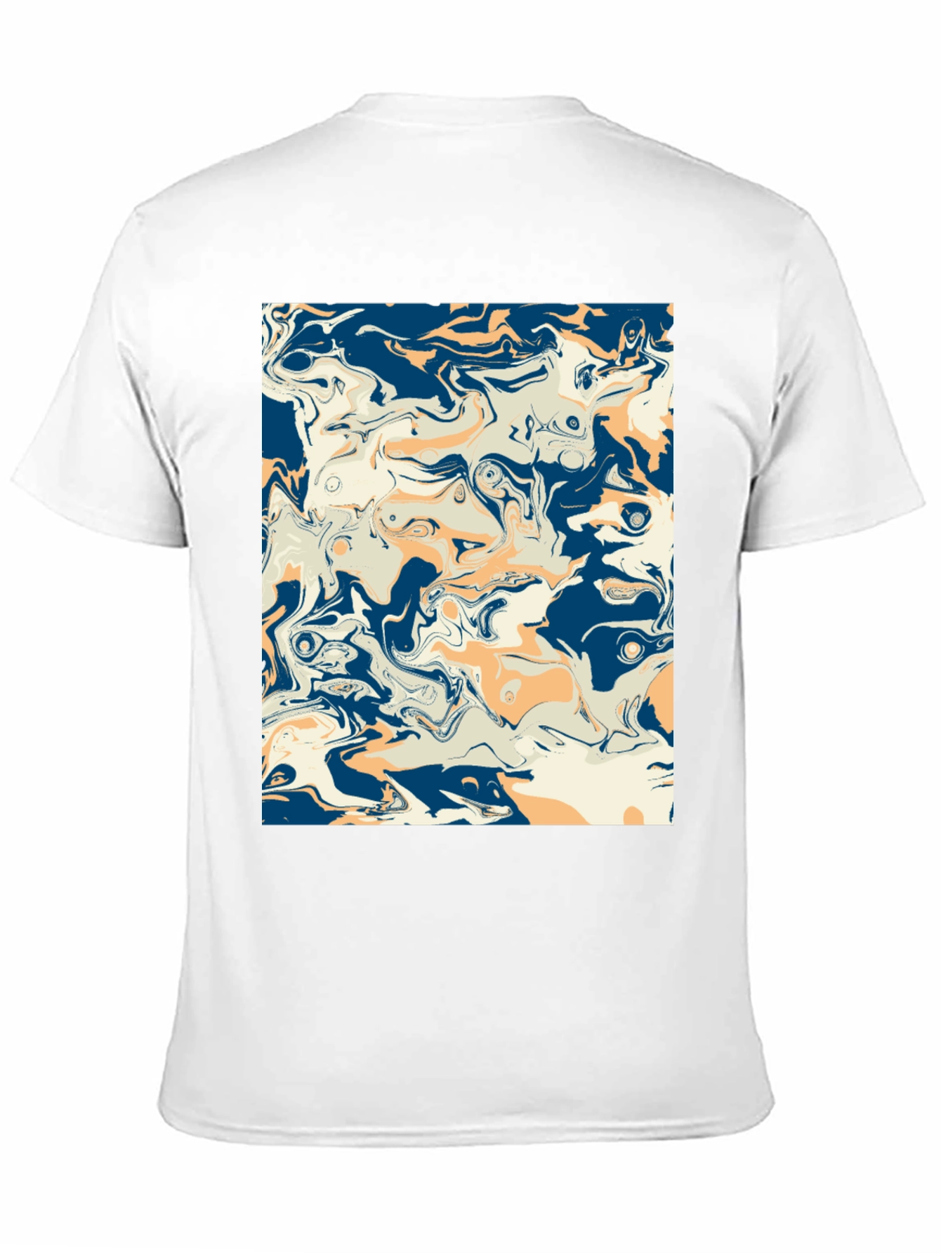 Abstract Swirl Graphic Tee - Stylish Mens Black T-Shirt