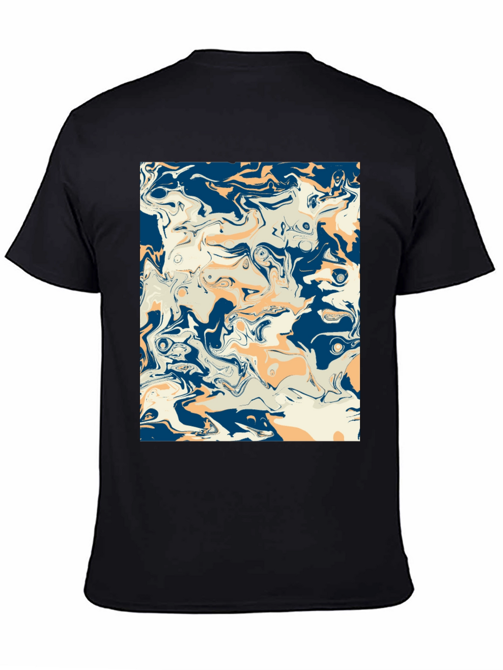 Abstract Swirl Graphic Tee - Stylish Mens Black T-Shirt