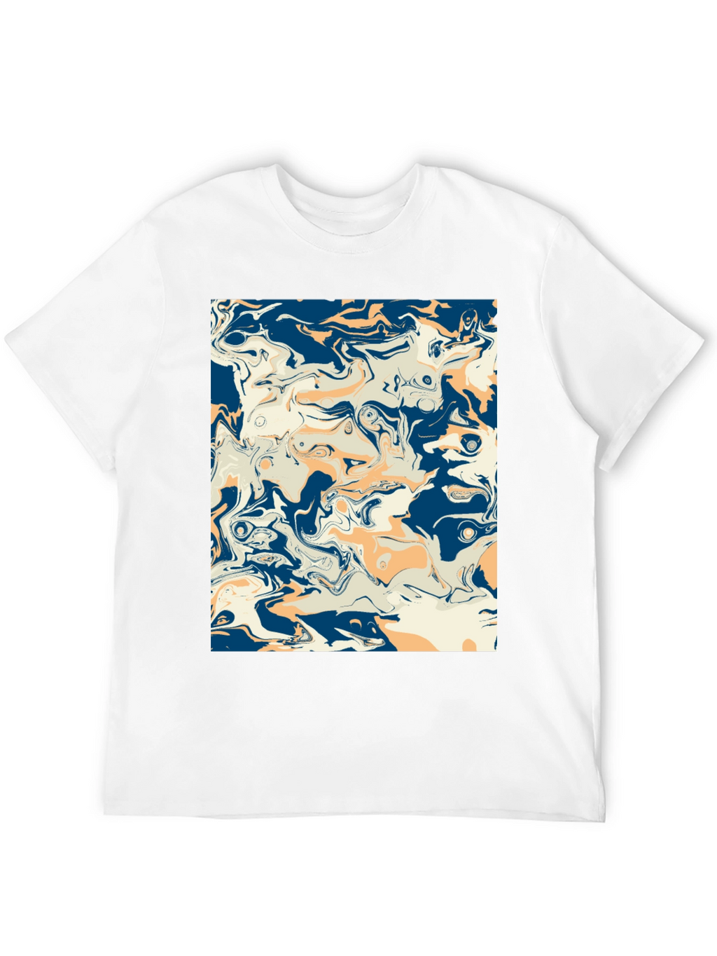 Abstract Swirl Graphic Tee - Stylish Mens Black T-Shirt