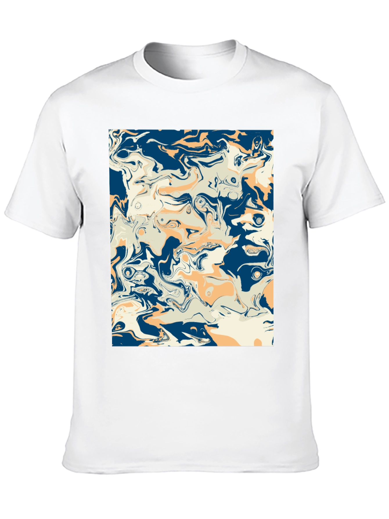 Abstract Swirl Graphic Tee - Stylish Mens Black T-Shirt