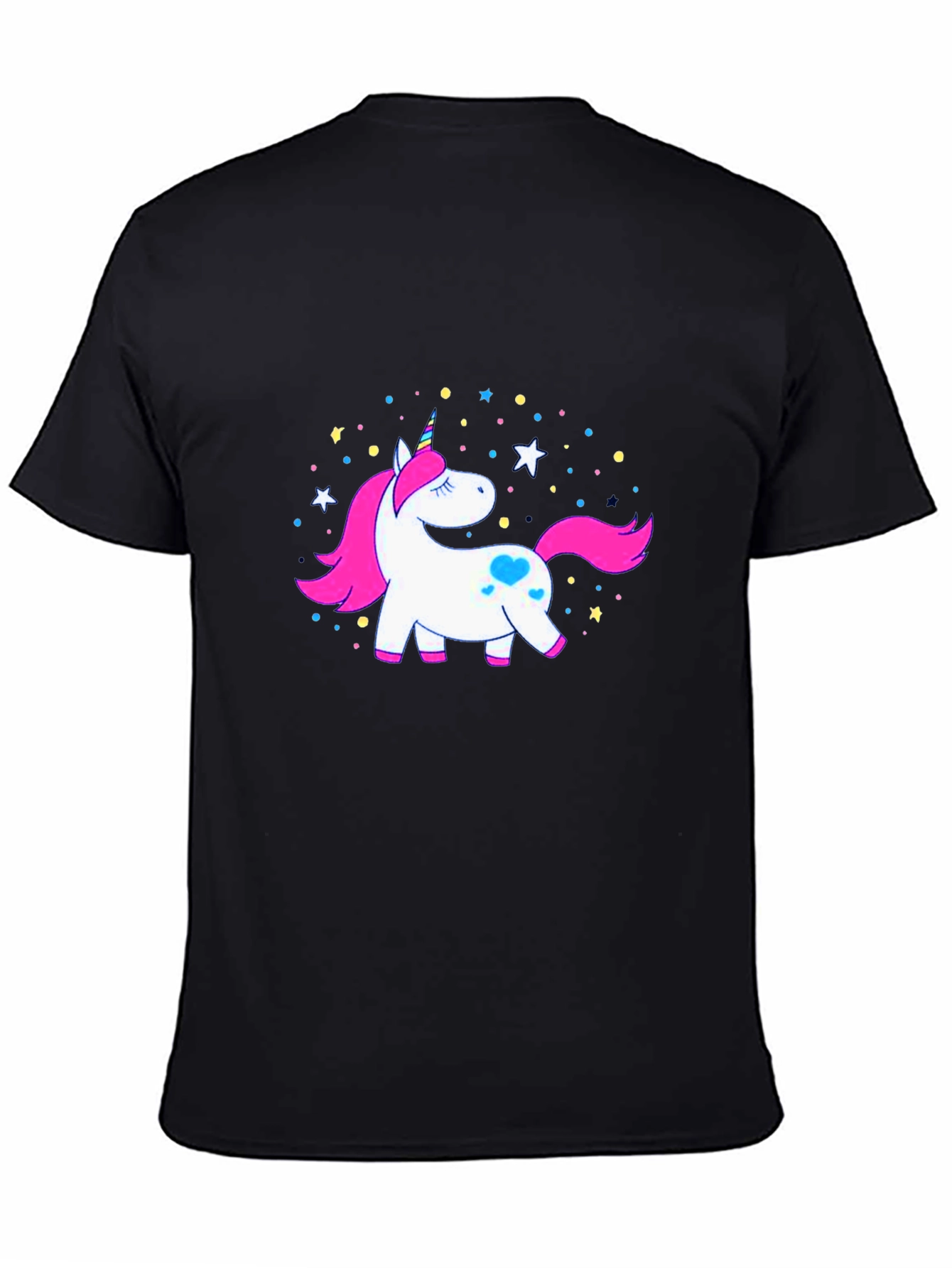 Unicorn Graphic T-Shirt - Black Casual Style