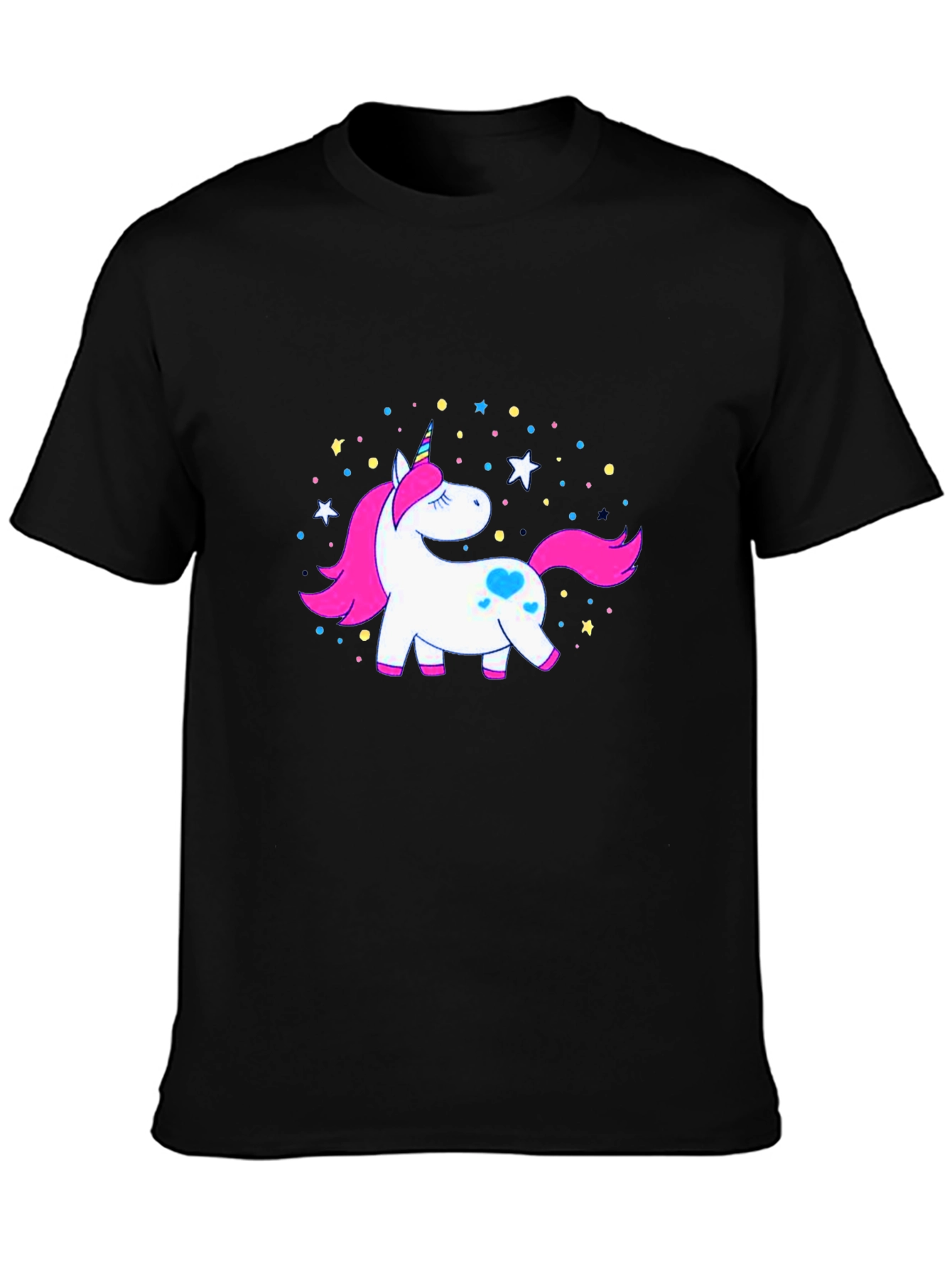 Unicorn Graphic T-Shirt - Black Casual Style