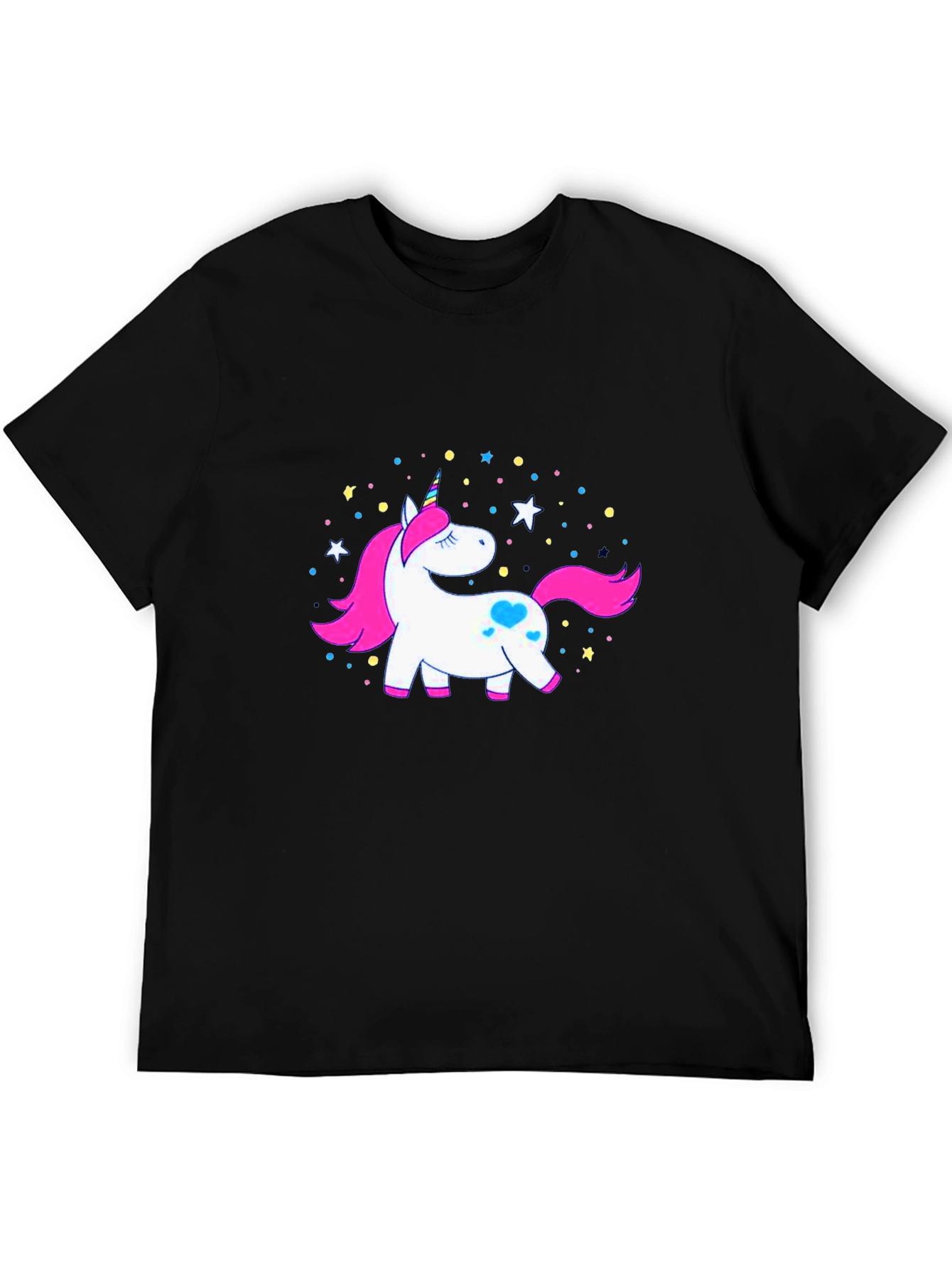 Unicorn Graphic T-Shirt - Black Casual Style