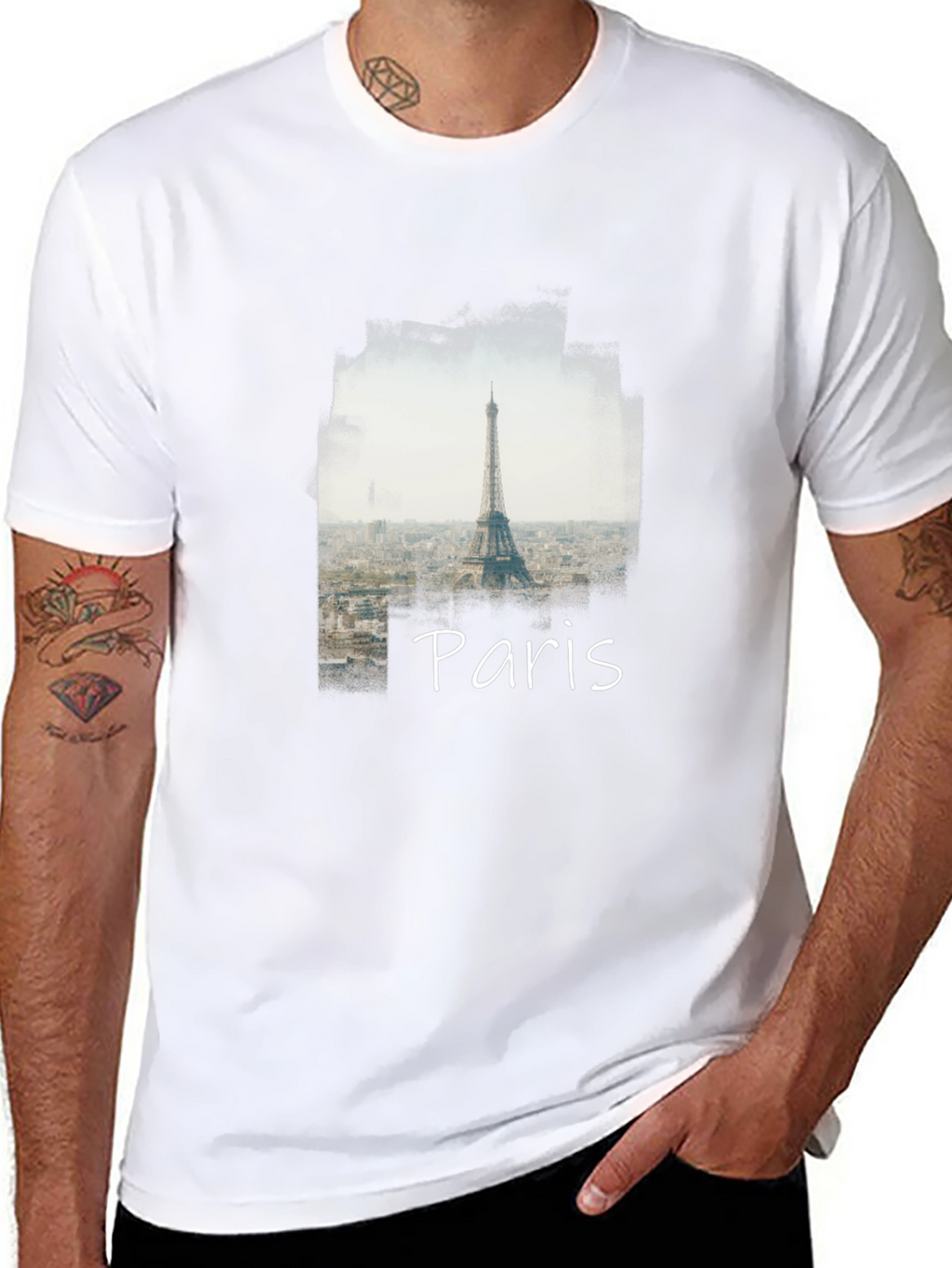 Paris Eiffel Tower Graphic Tee - Stylish Mens T-Shirt