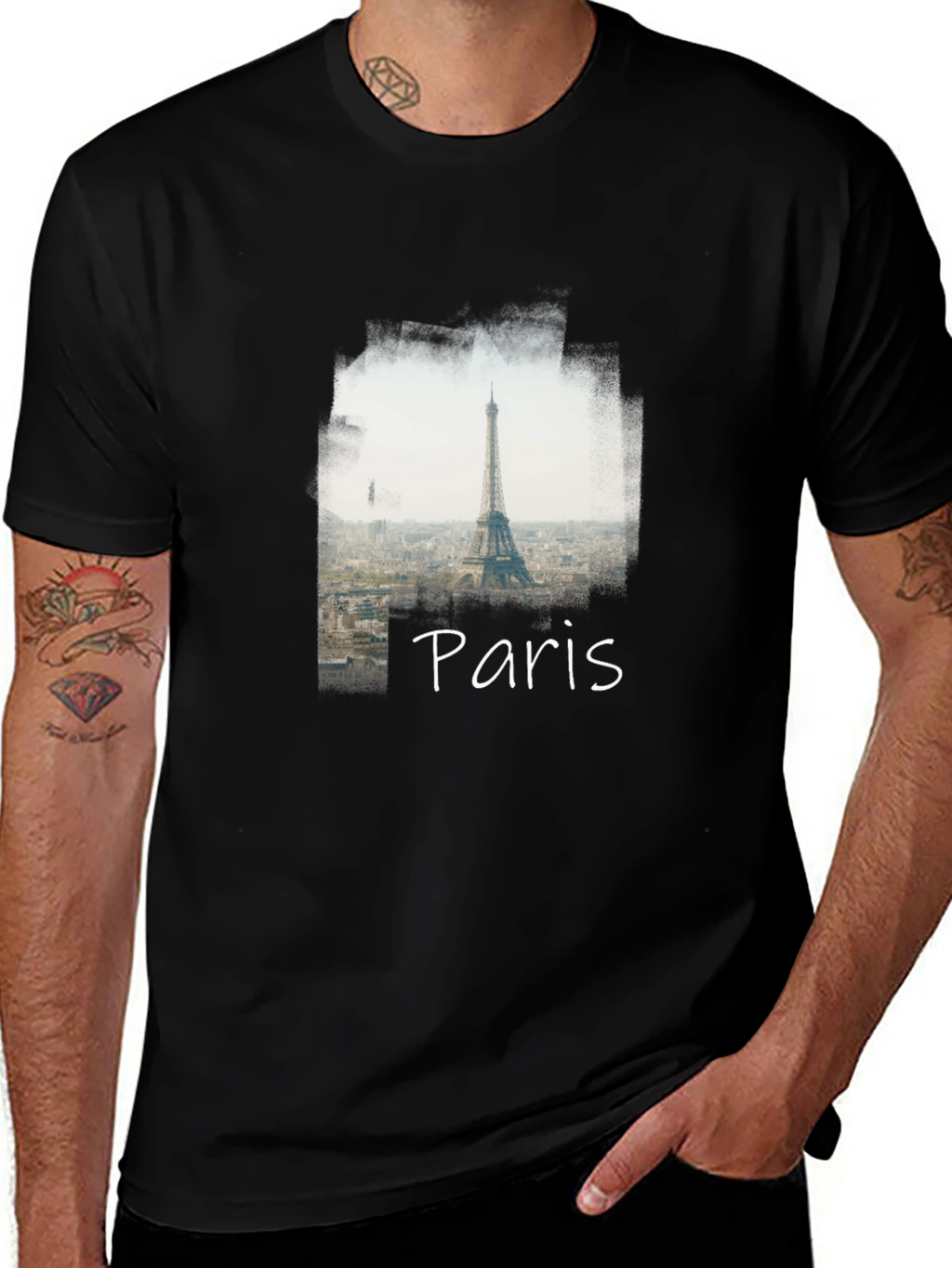 Paris Eiffel Tower Graphic Tee - Stylish Mens T-Shirt