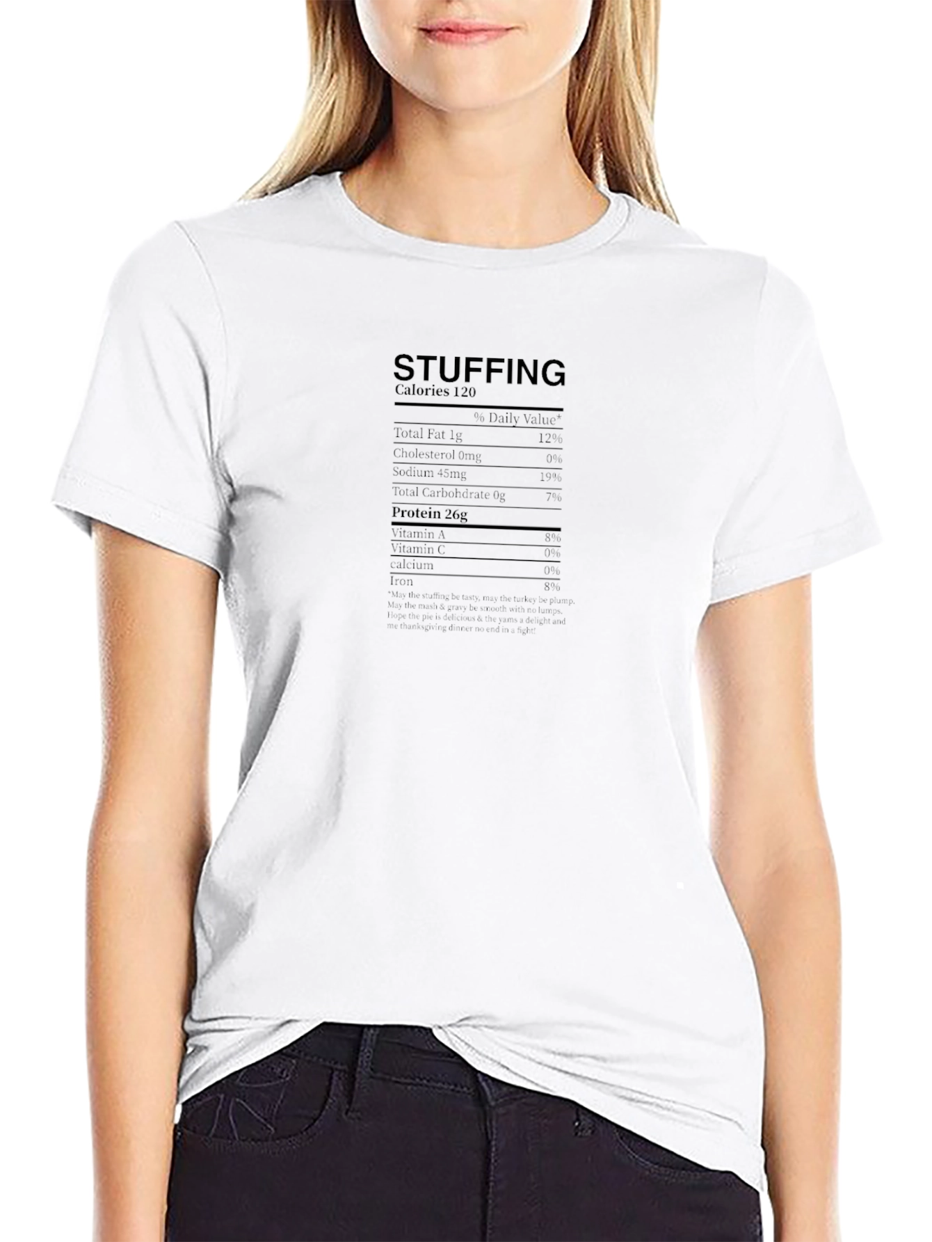 Stuffing Nutrition Facts Black T-Shirt