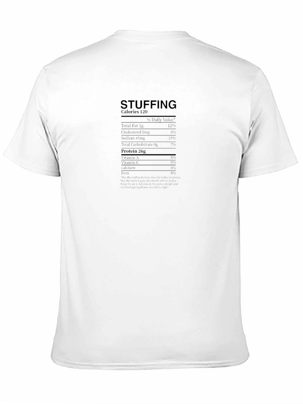 Stuffing Nutrition Facts Black T-Shirt
