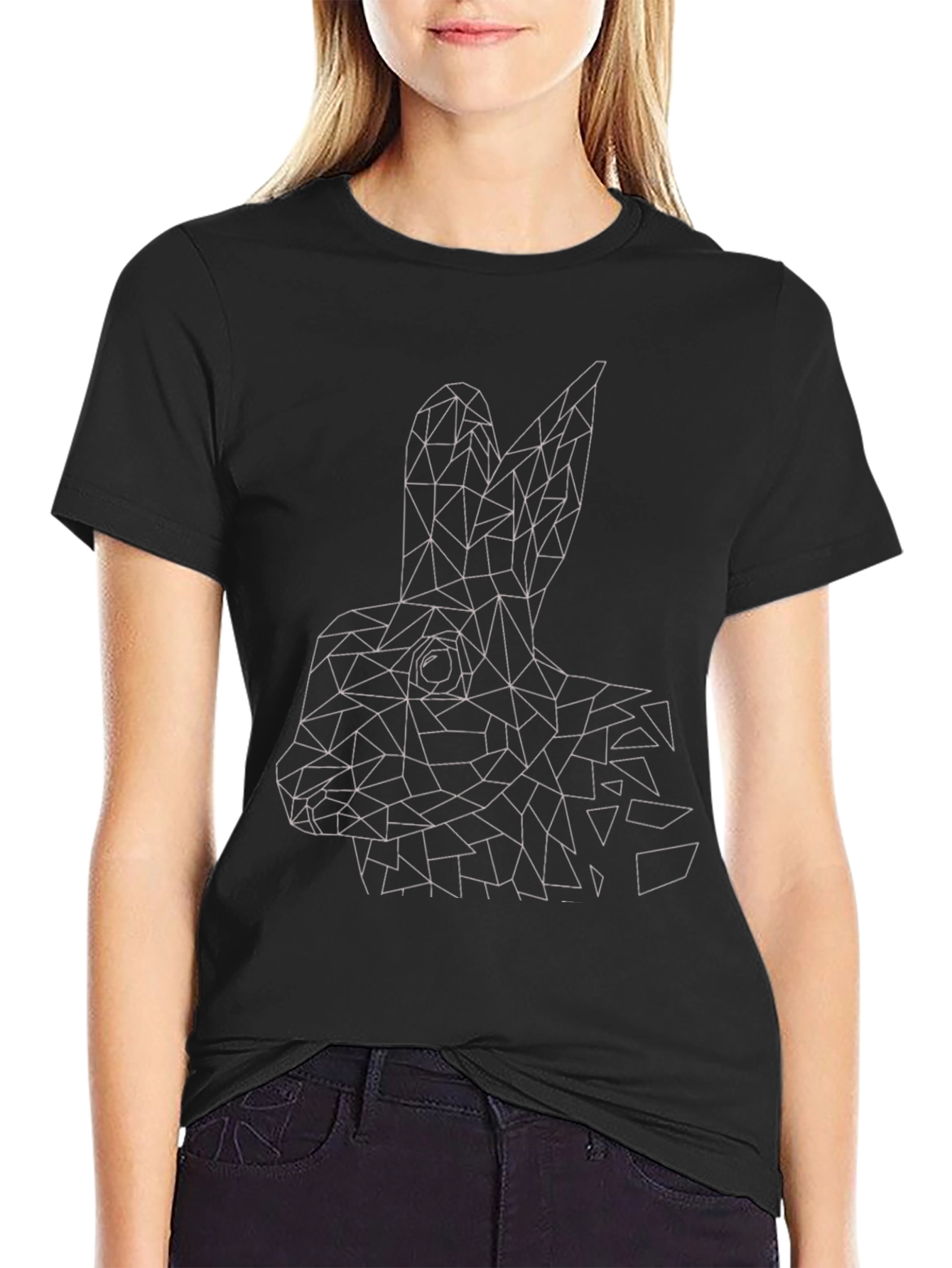 Geometric Rabbit T-Shirt - Modern Minimalist Design