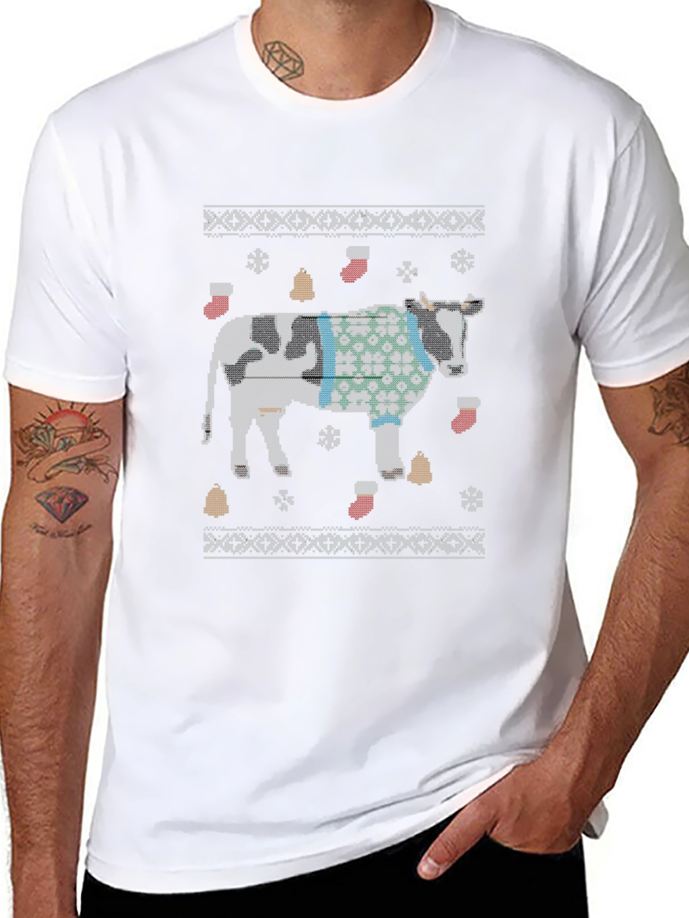 Funny Cow Christmas Sweater T-Shirt