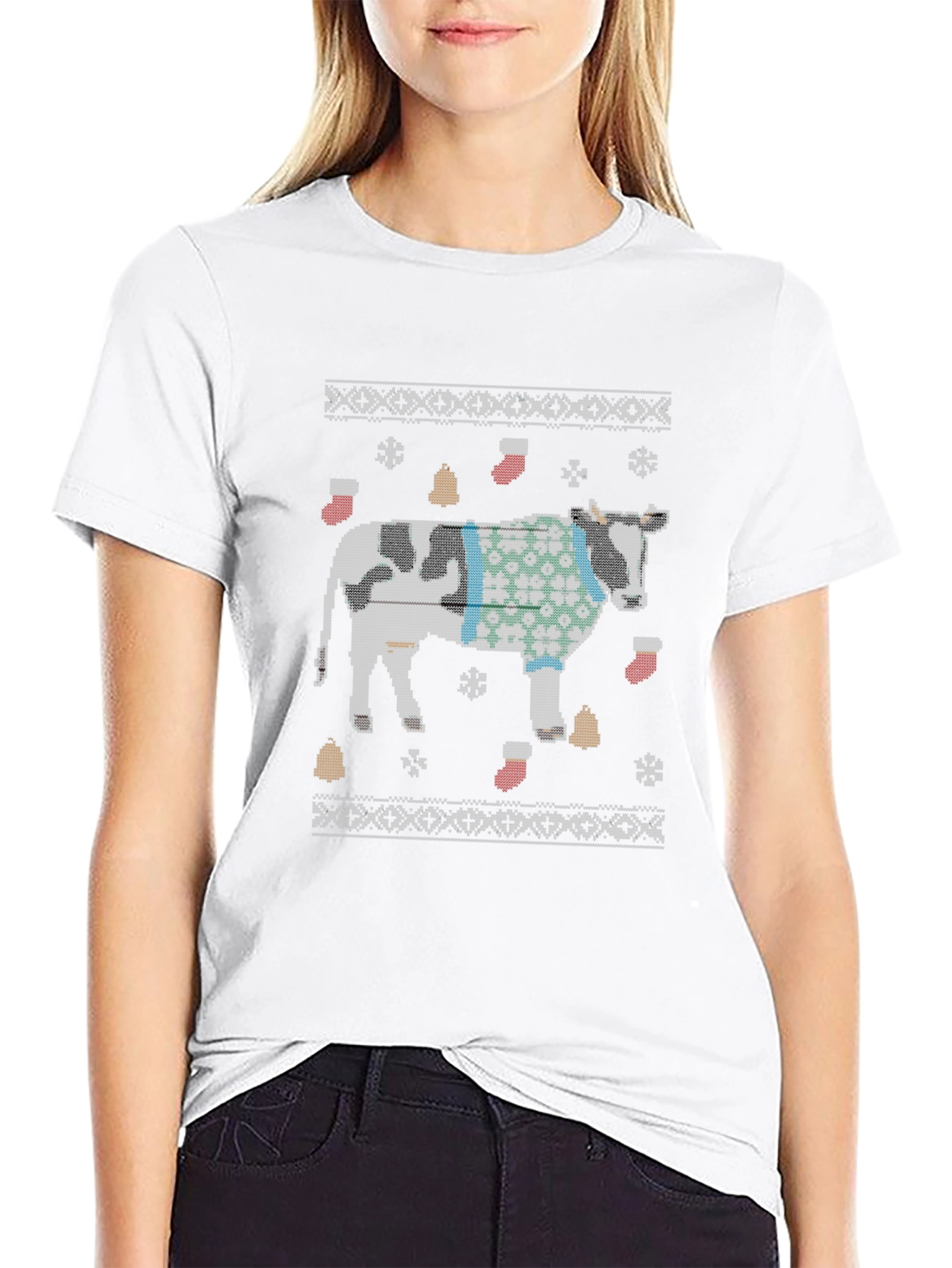 Funny Cow Christmas Sweater T-Shirt