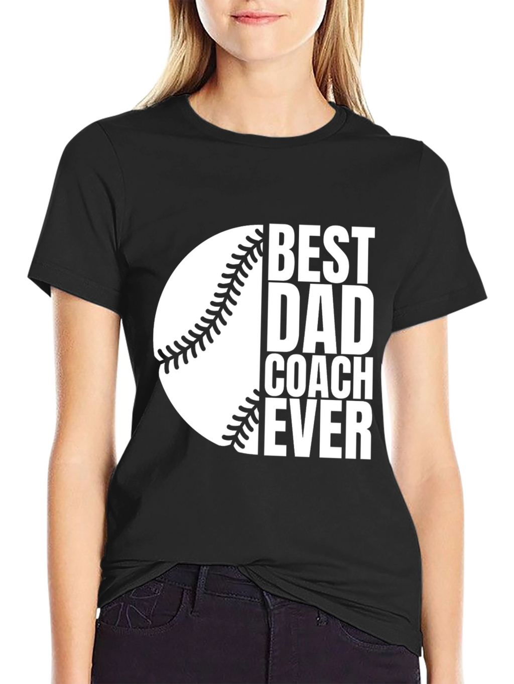 Best Dad Coach Ever T-Shirt - Baseball Design