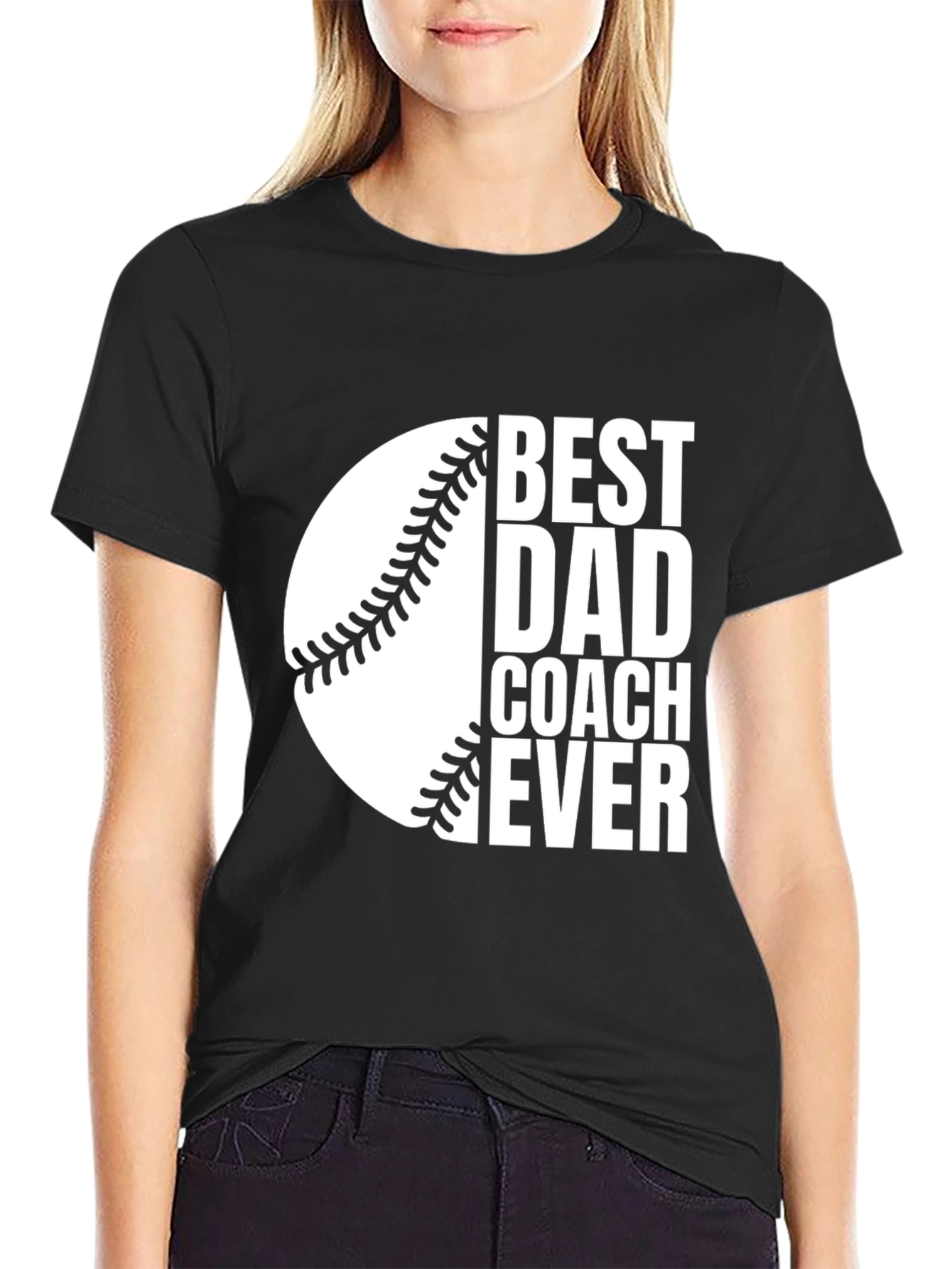 Best Dad Coach Ever T-Shirt - Baseball Design