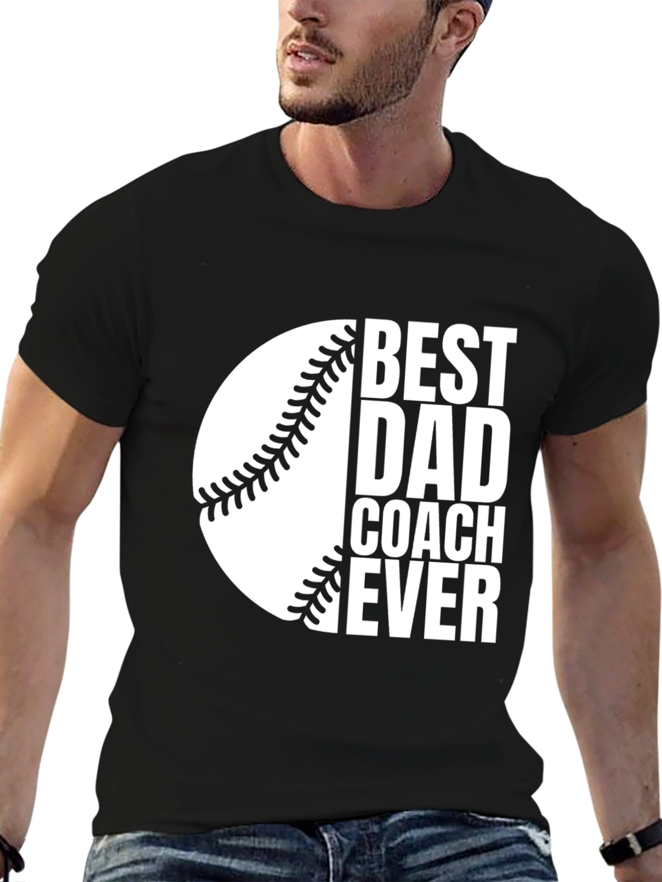 Best Dad Coach Ever T-Shirt - Baseball Design